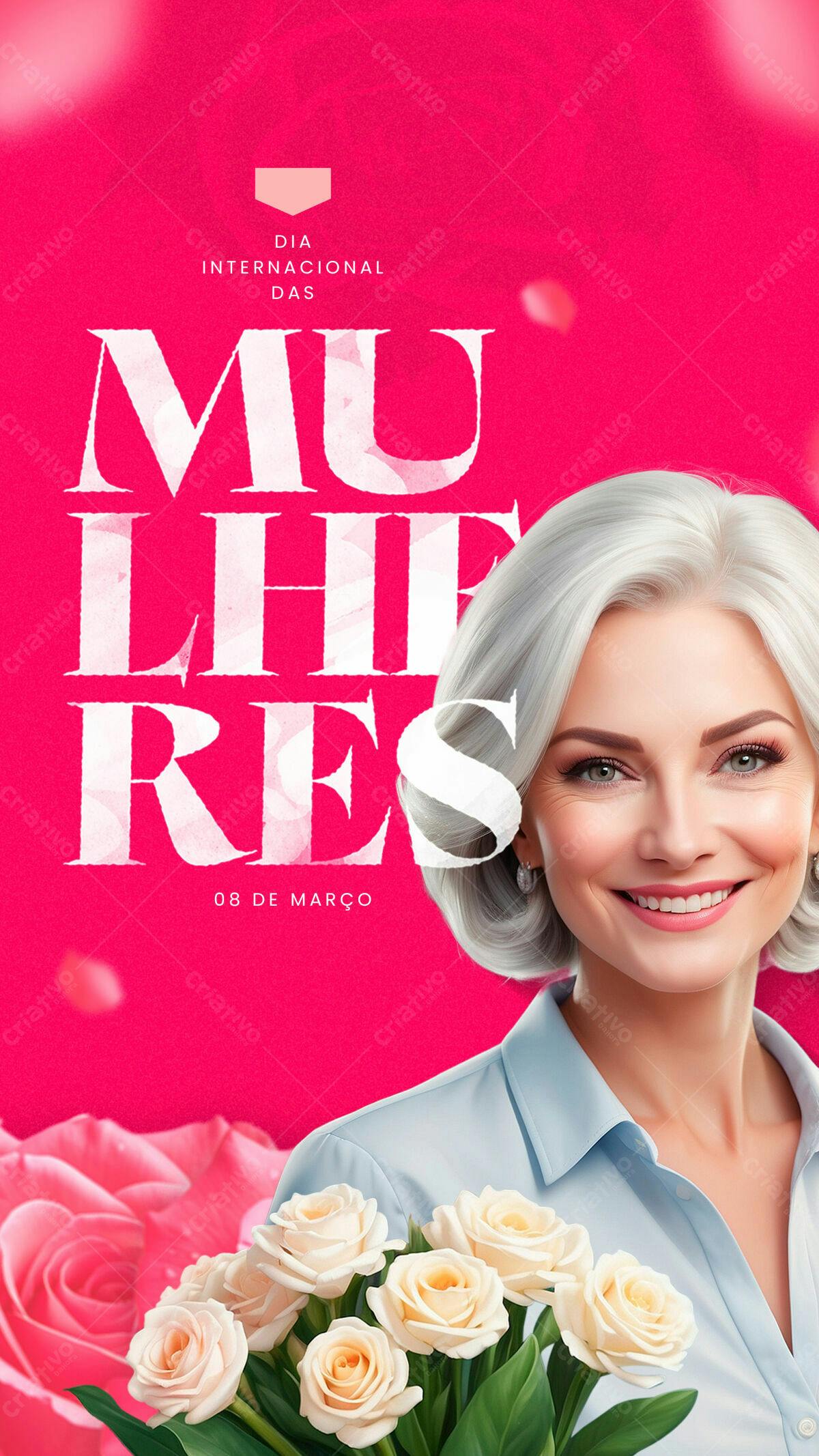 Flyer Dia Internacional das Mulheres PSD Editável
