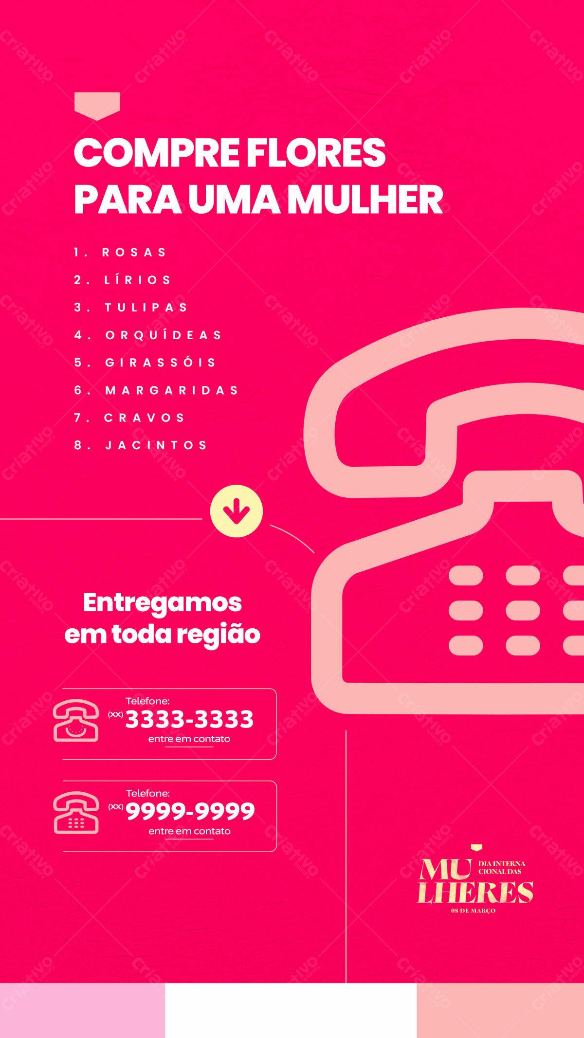 Flyer Dia Internacional da Mulher PSD Editável