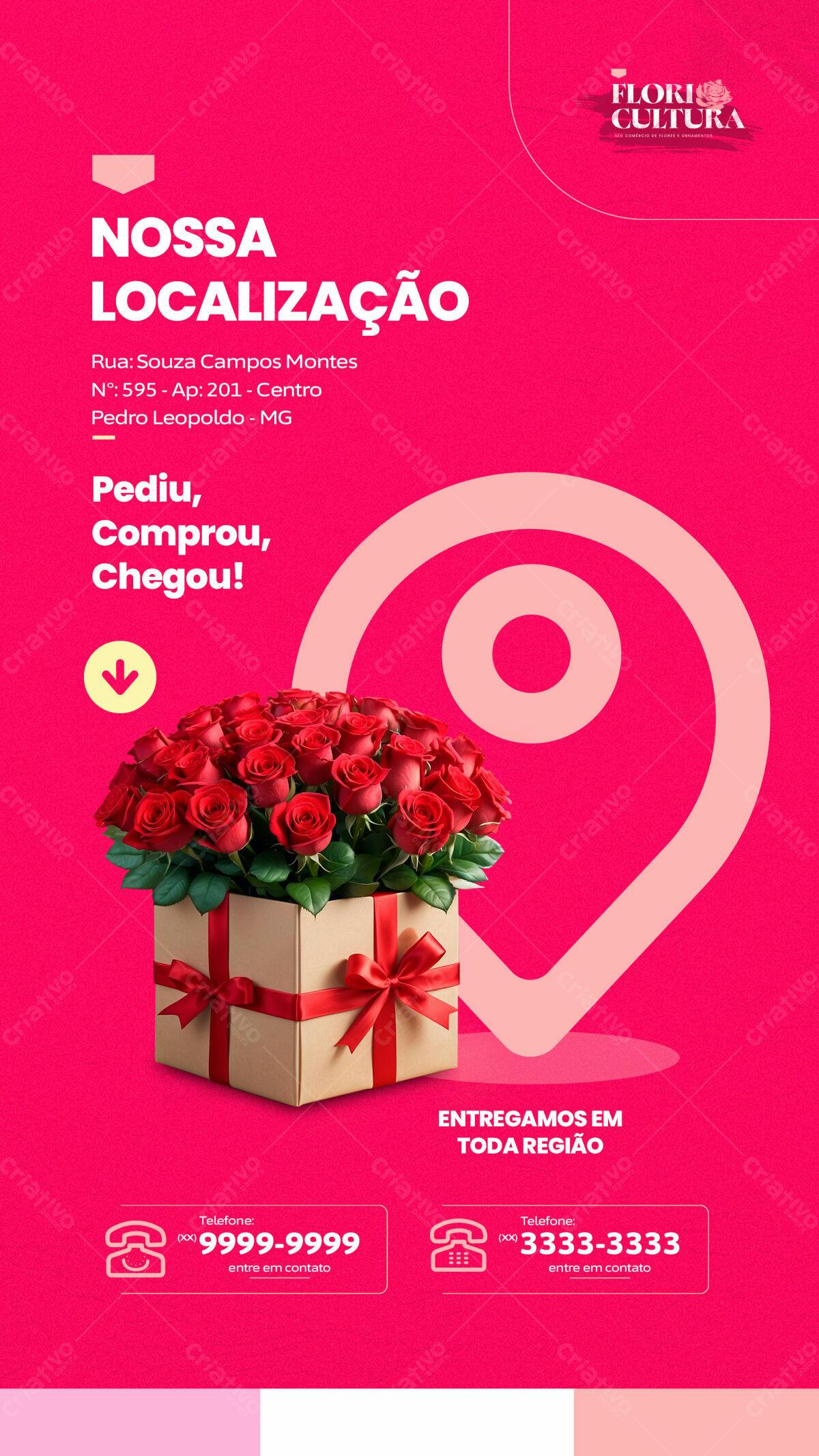 Flyer para Floricultura PSD Editável