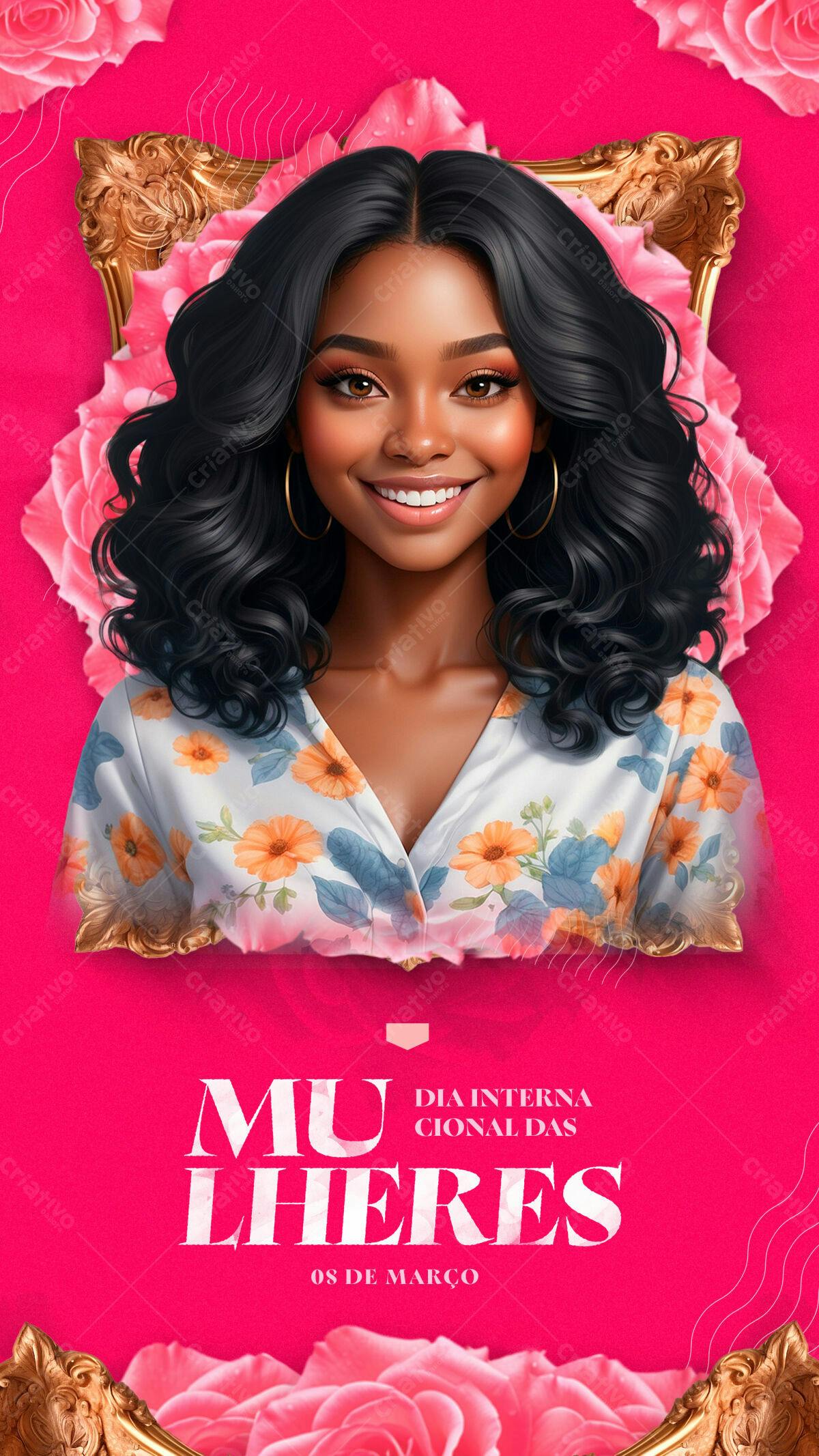 Flyer Dia Internacional das Mulheres PSD Editável
