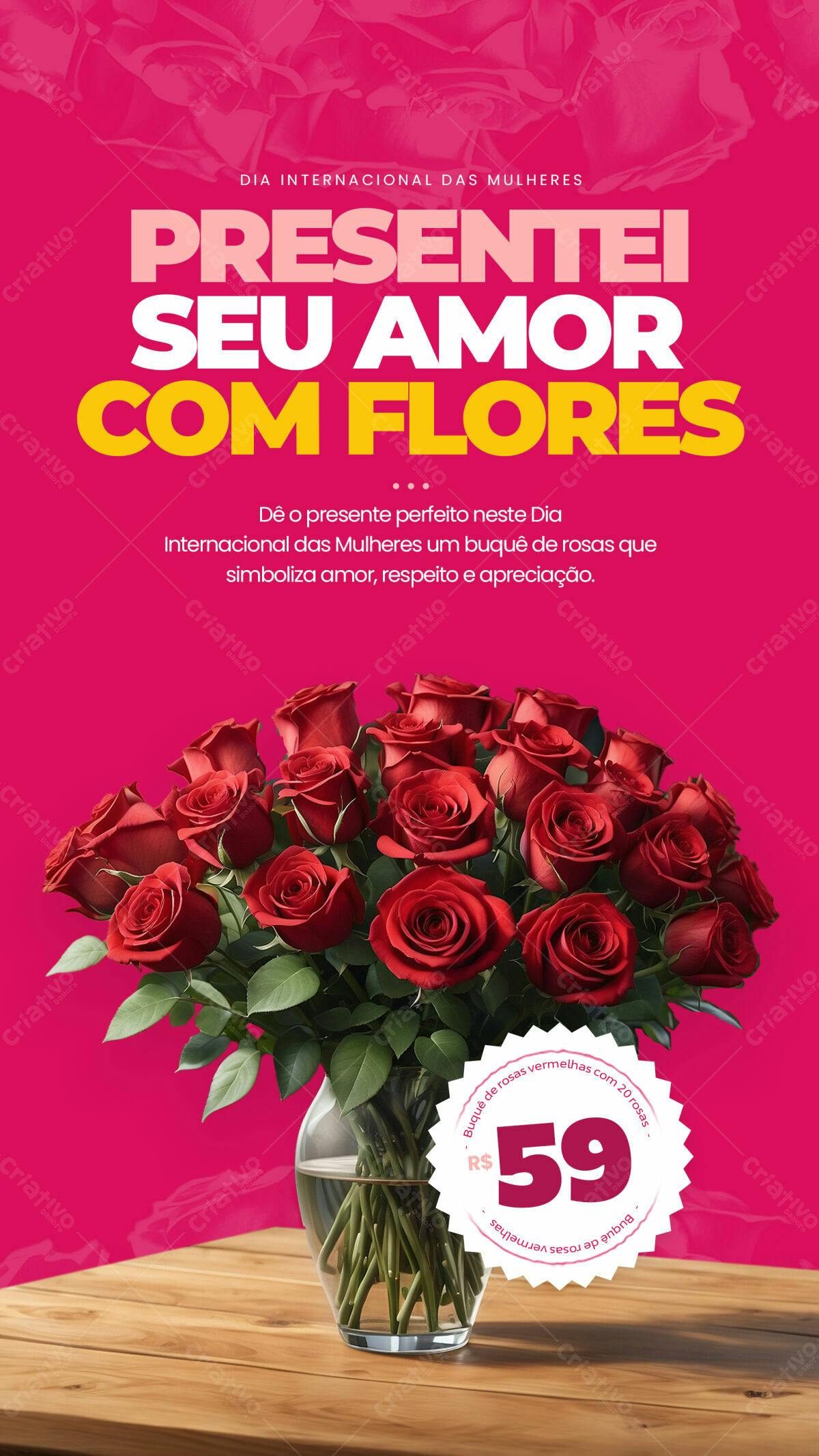 Flyer Dia Internacional da Mulher PSD Editável