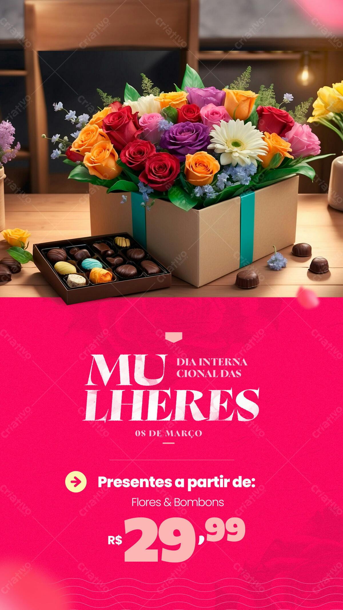 Flyer Dia Internacional da Mulher PSD Editável