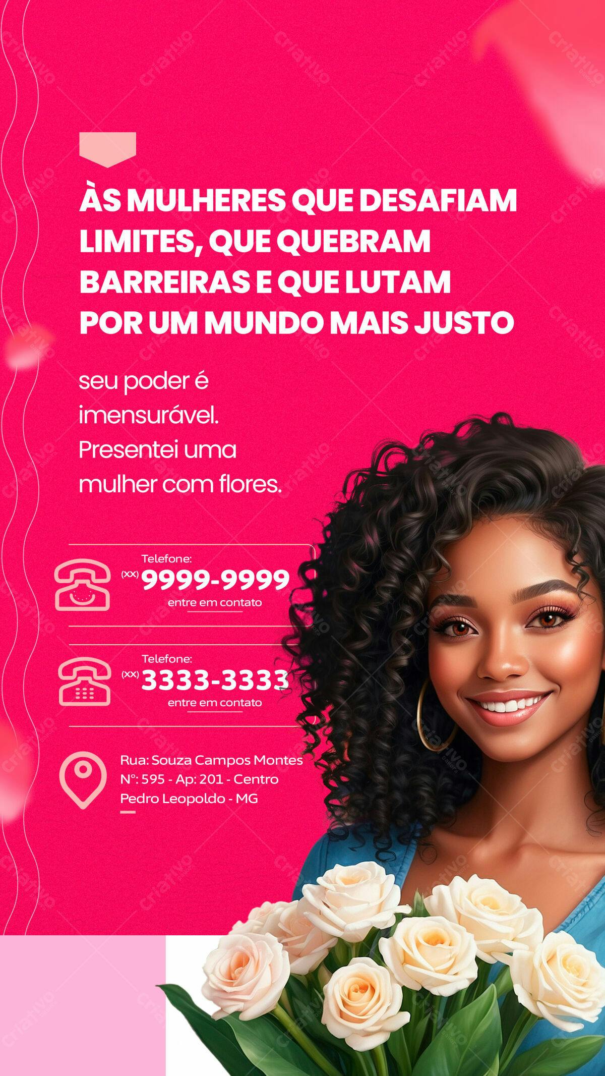 Flyer Dia Internacional da Mulher PSD Editável