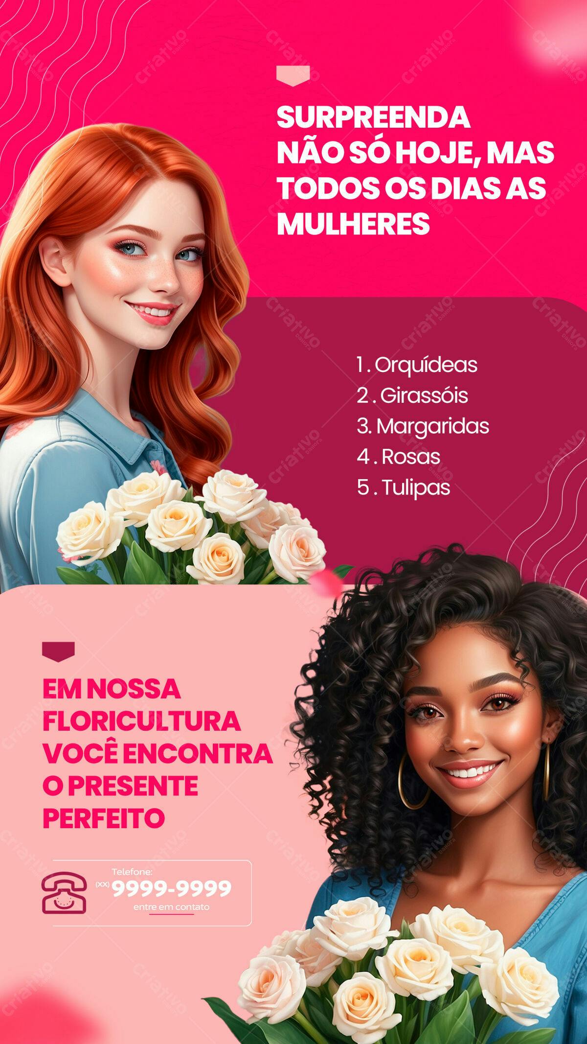 Flyer Dia das Mães Floricultura PSD Editável