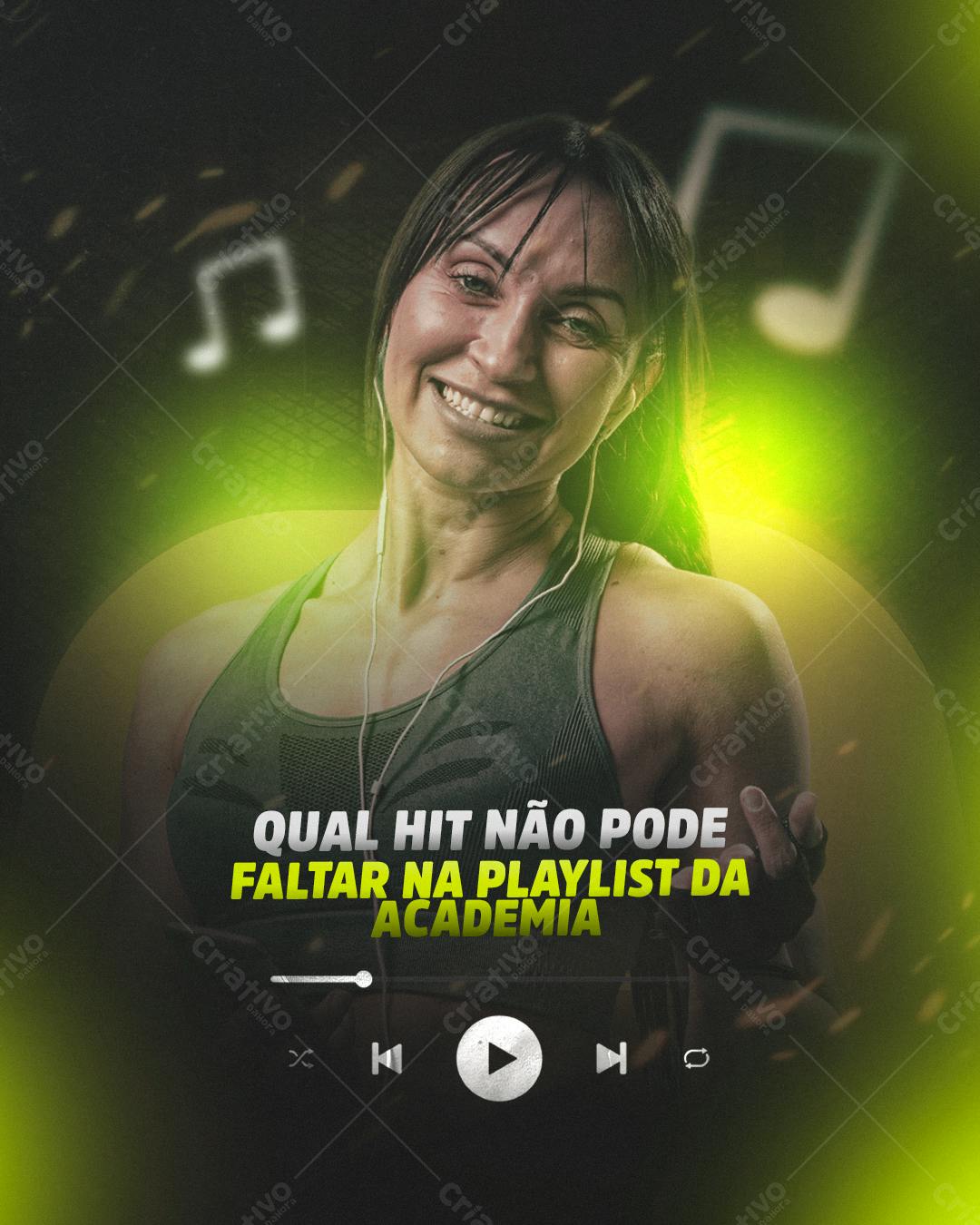 Post para Academia Música PSD Editável