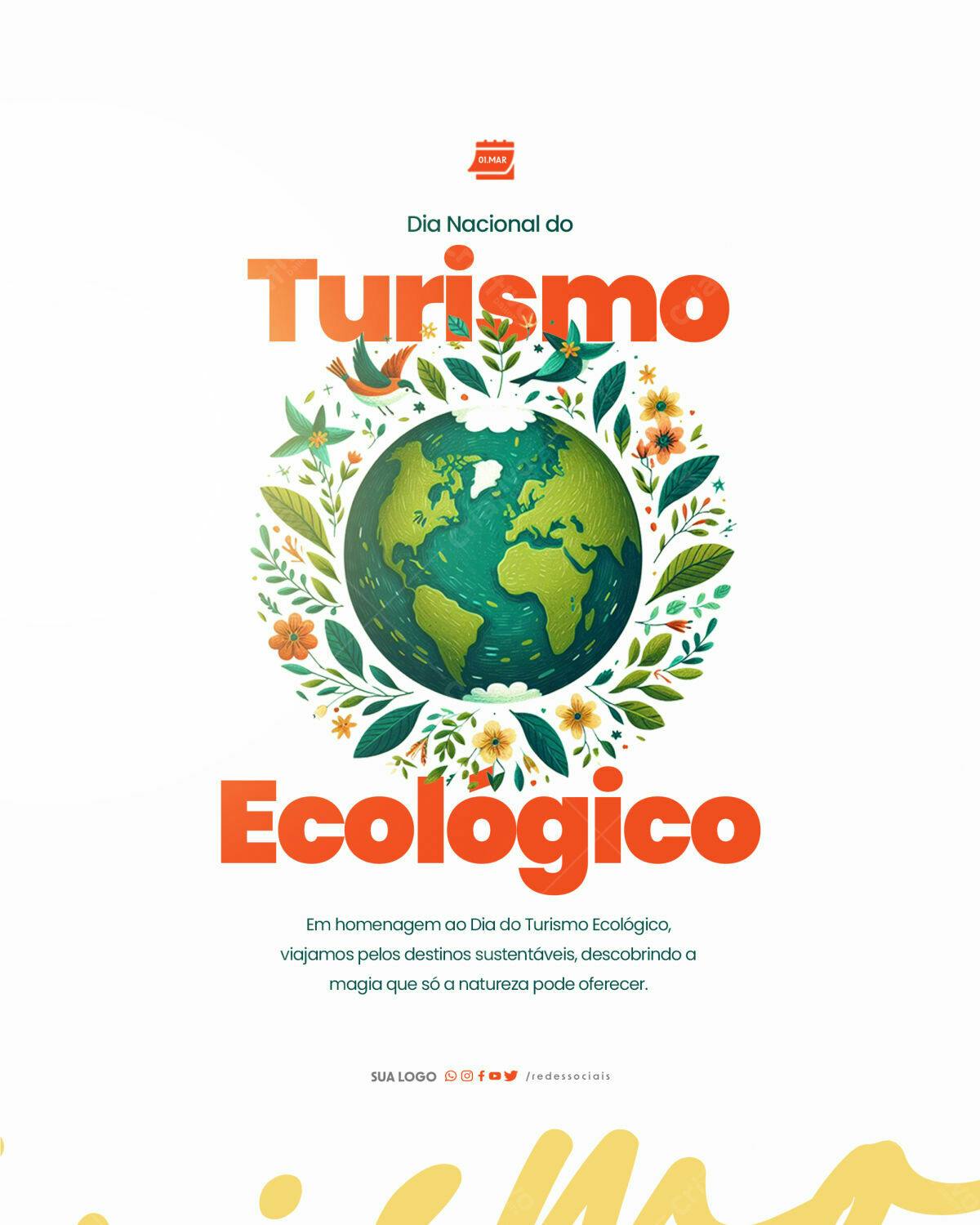 Flyer Dia Nacional do Turismo Ecológico PSD Editável