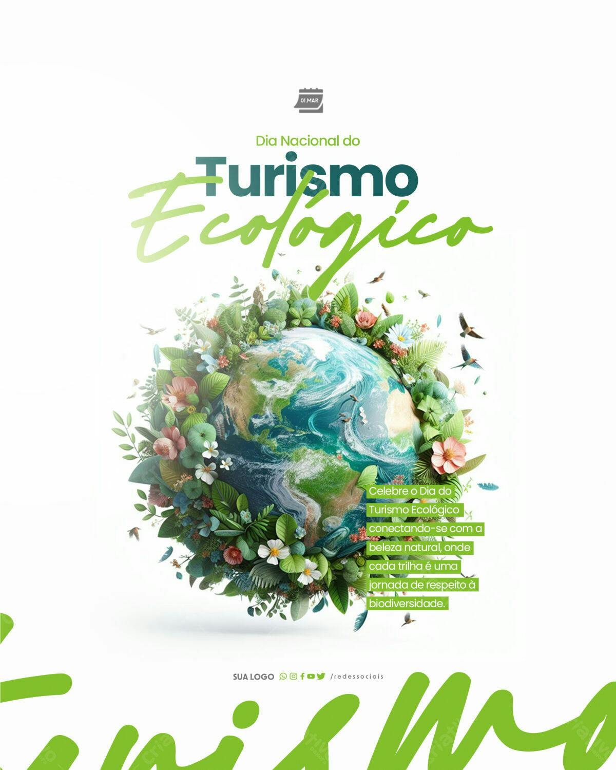 Flyer Dia Nacional do Turismo Ecológico PSD Editável