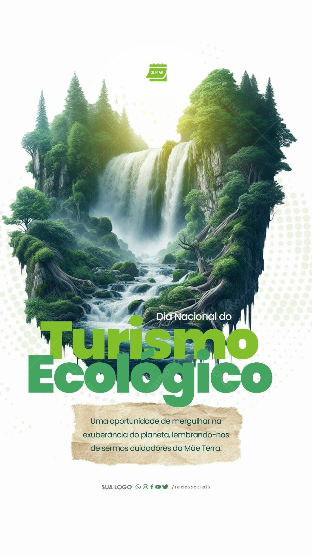 Flyer Dia Nacional do Turismo Ecológico PSD Editável