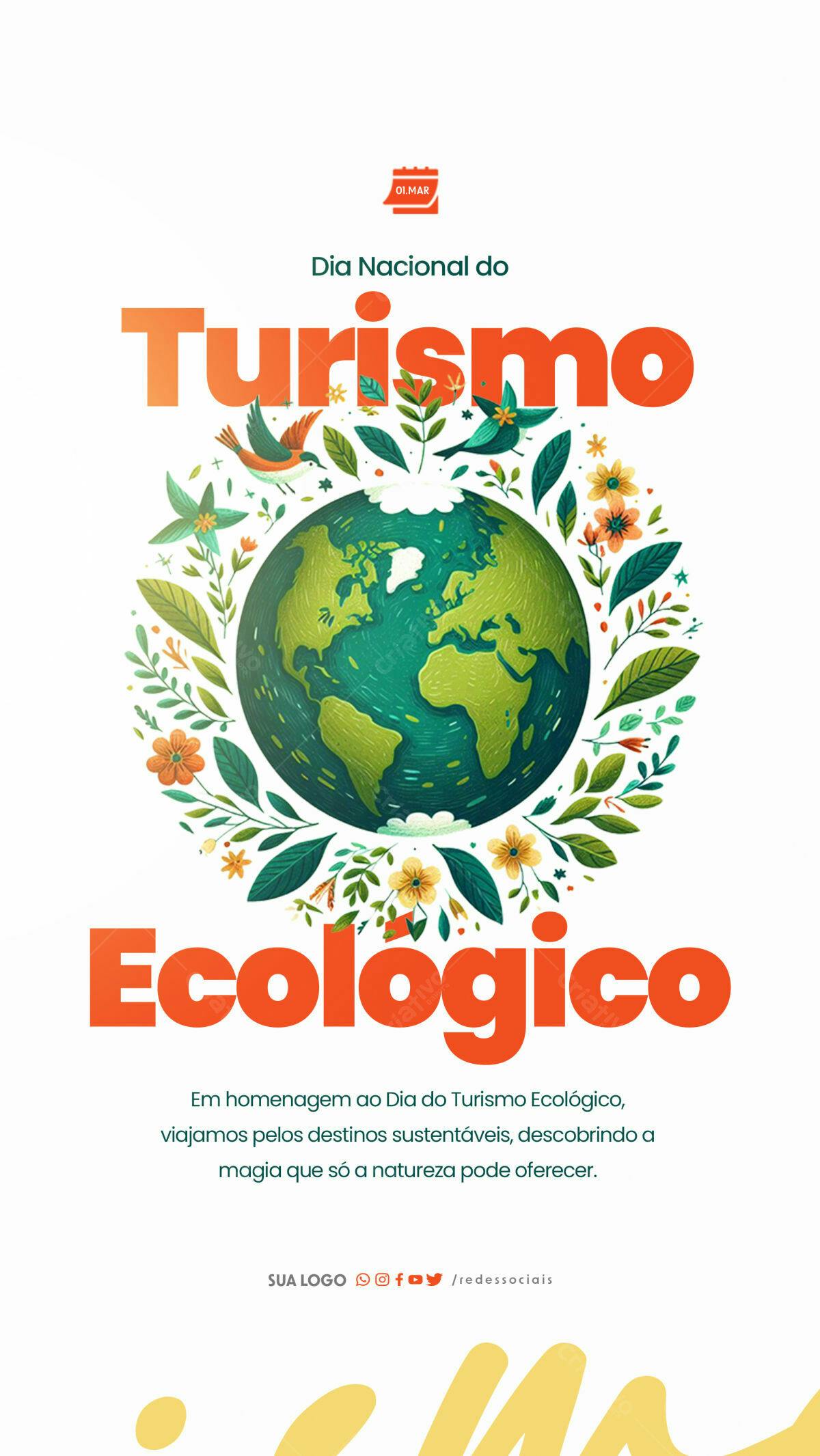 Flyer Dia Nacional do Turismo Ecológico PSD Editável