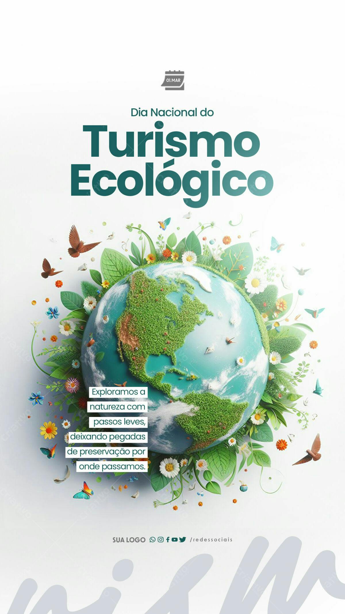 Flyer Dia Nacional do Turismo Ecológico PSD Editável