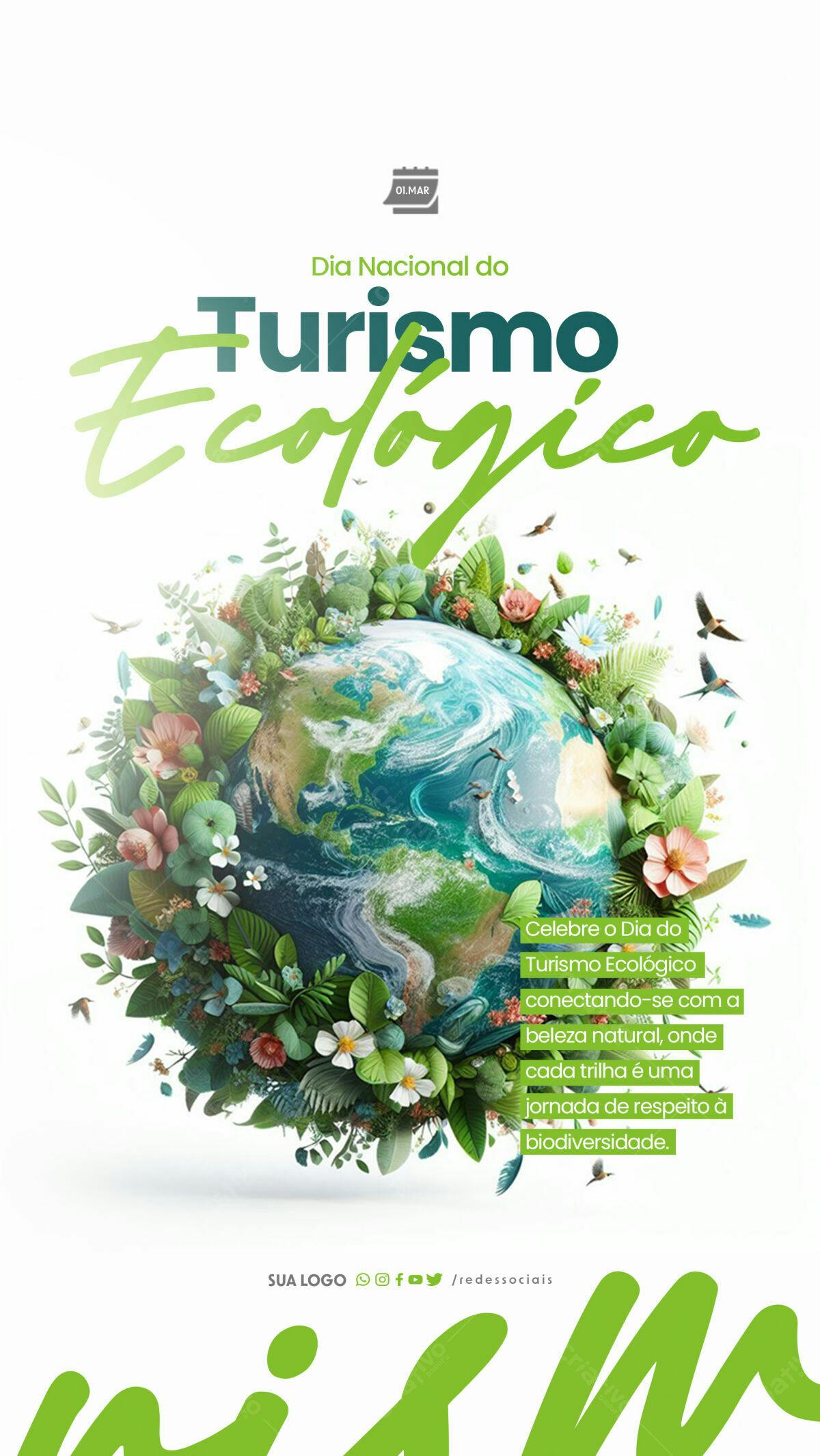 Flyer Dia Nacional do Turismo Ecológico PSD Editável