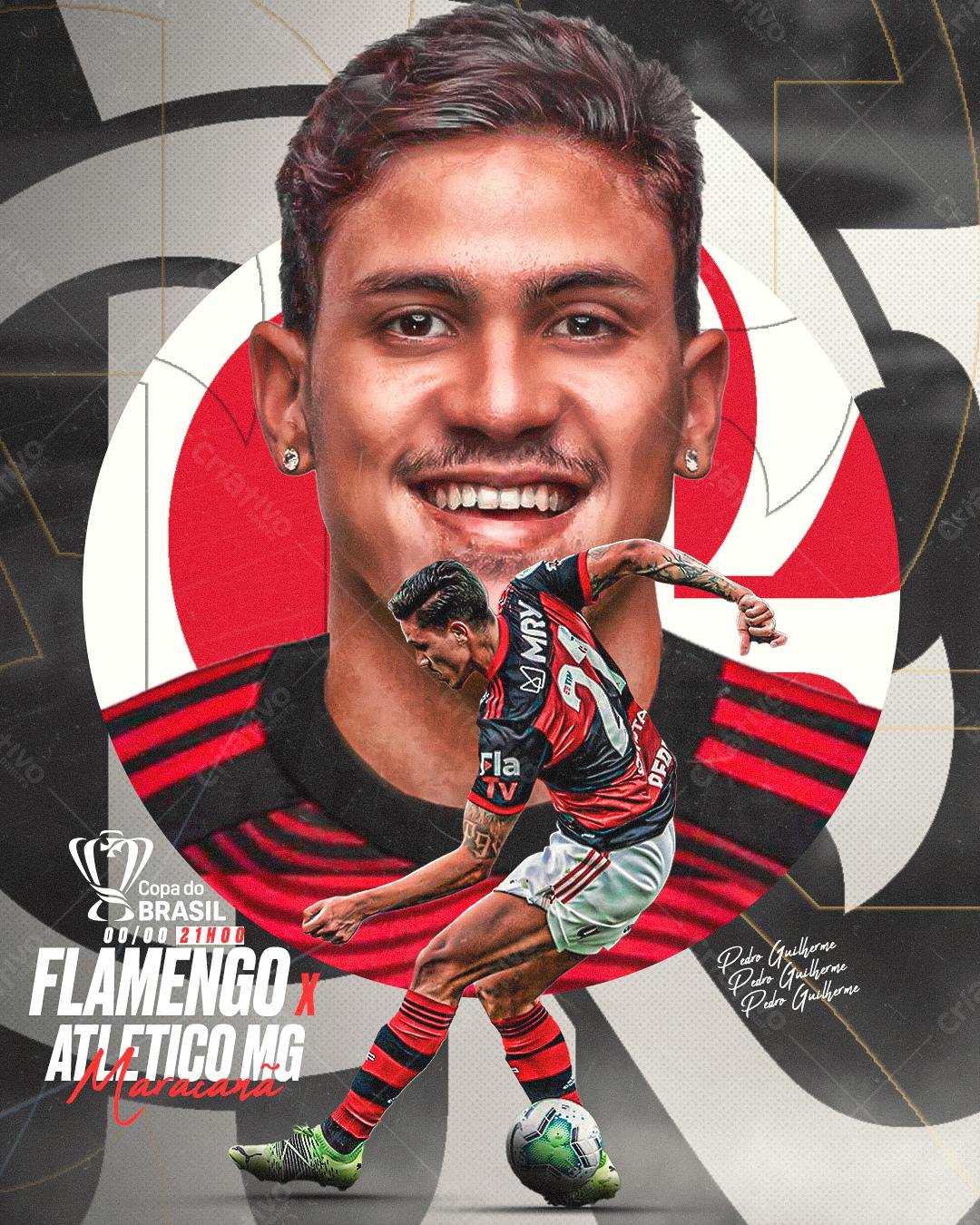 Flyer Flamengo x Atlético-MG PSD Editável