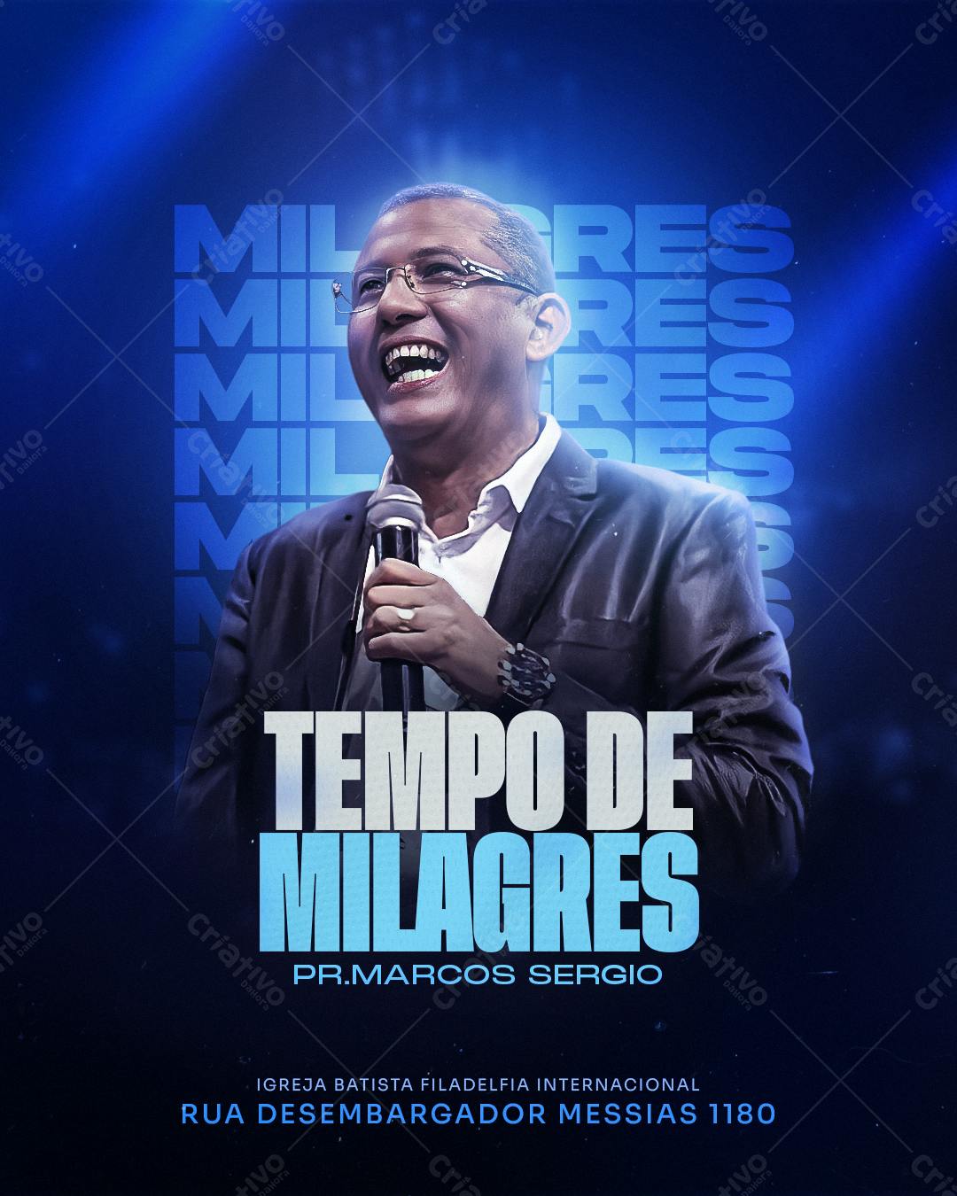 Flyer Evento Religioso Tempo de Milagres PSD Editável