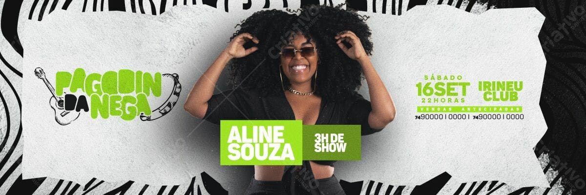 Flyer Pagode da Negra Aline Souza PSD Editável