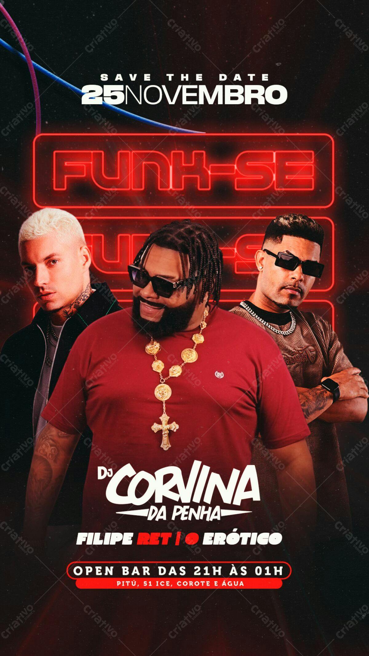 Flyer Festa Funk-SE PSD Editável