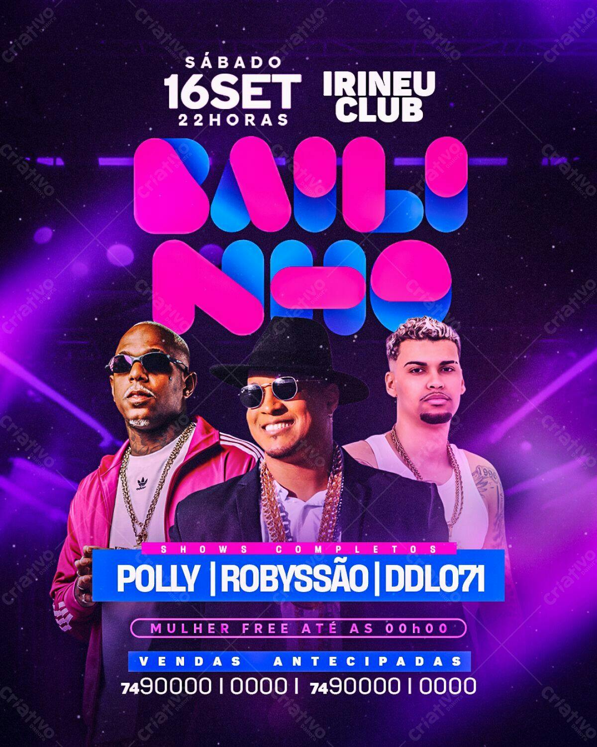 Flyer Baile Noite PSD Editável