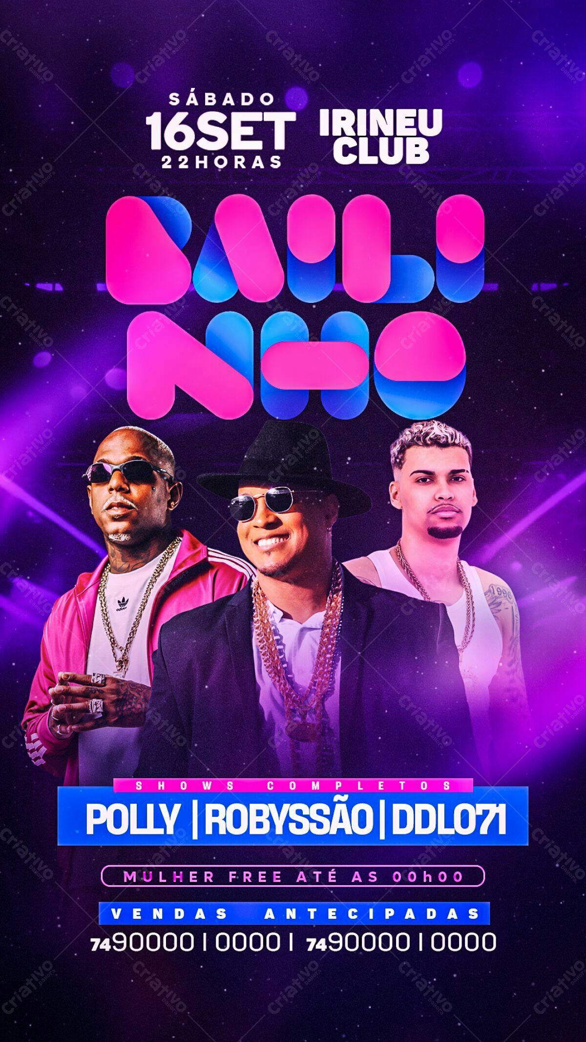 Flyer para Festa Baile do Nego PSD Editável