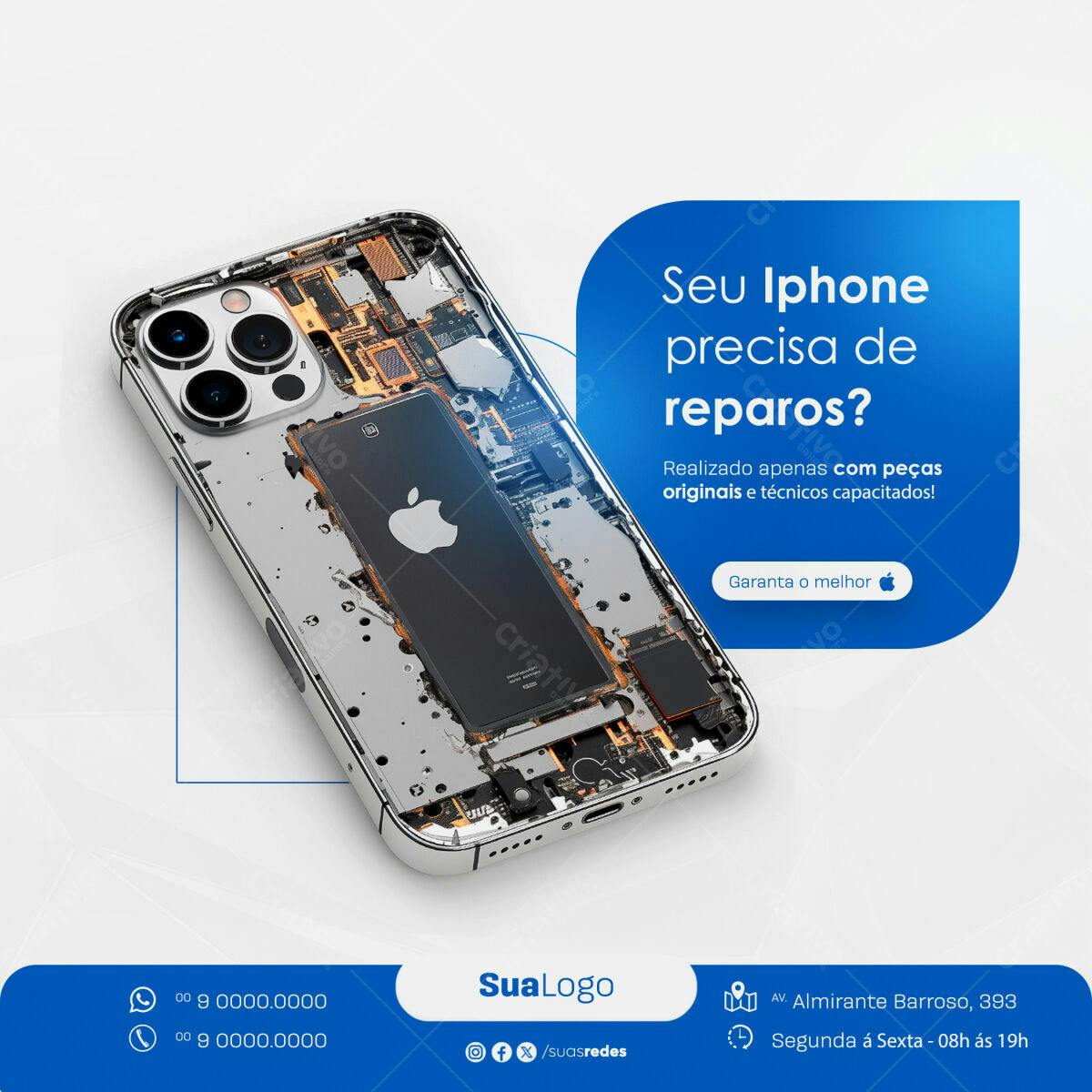 Postagem iPhone Reparo PSD Editável