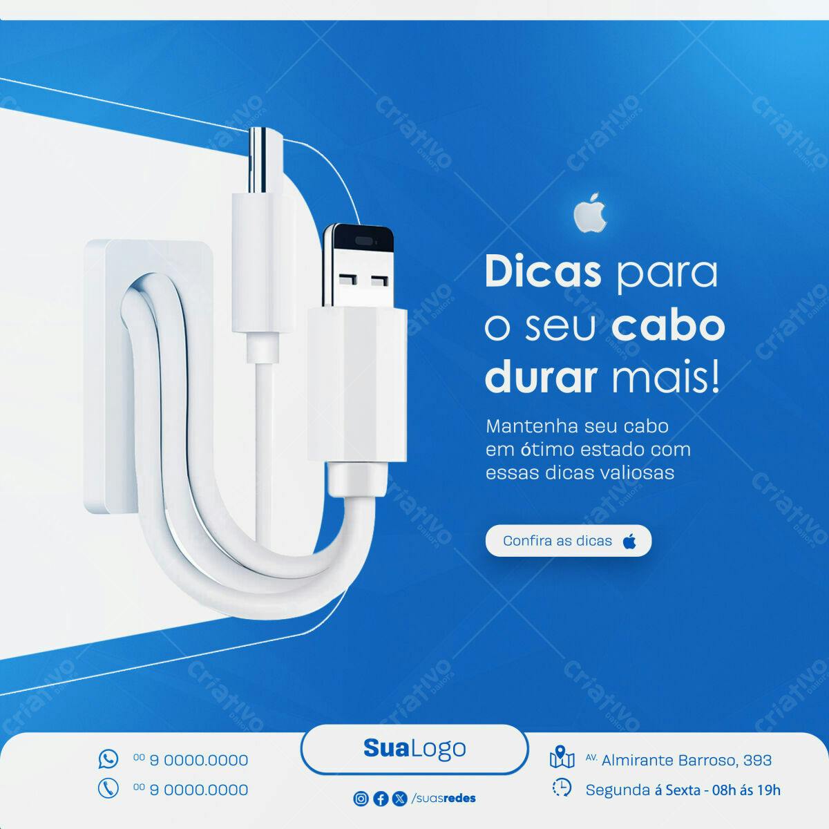 Banner para Dicas de Cabo USB PSD Editável