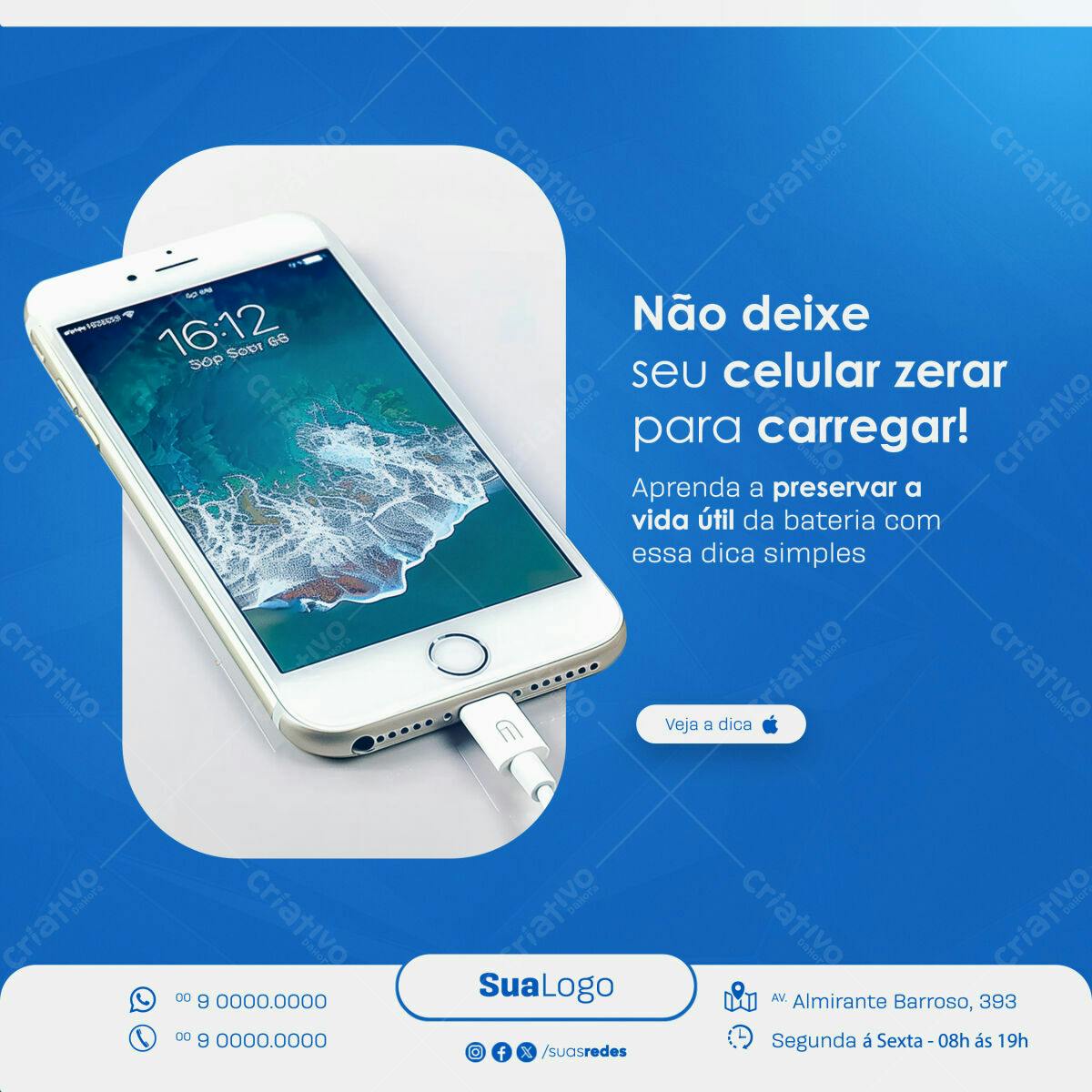 Post para Redes Sociais Dicas de Celular PSD Editável