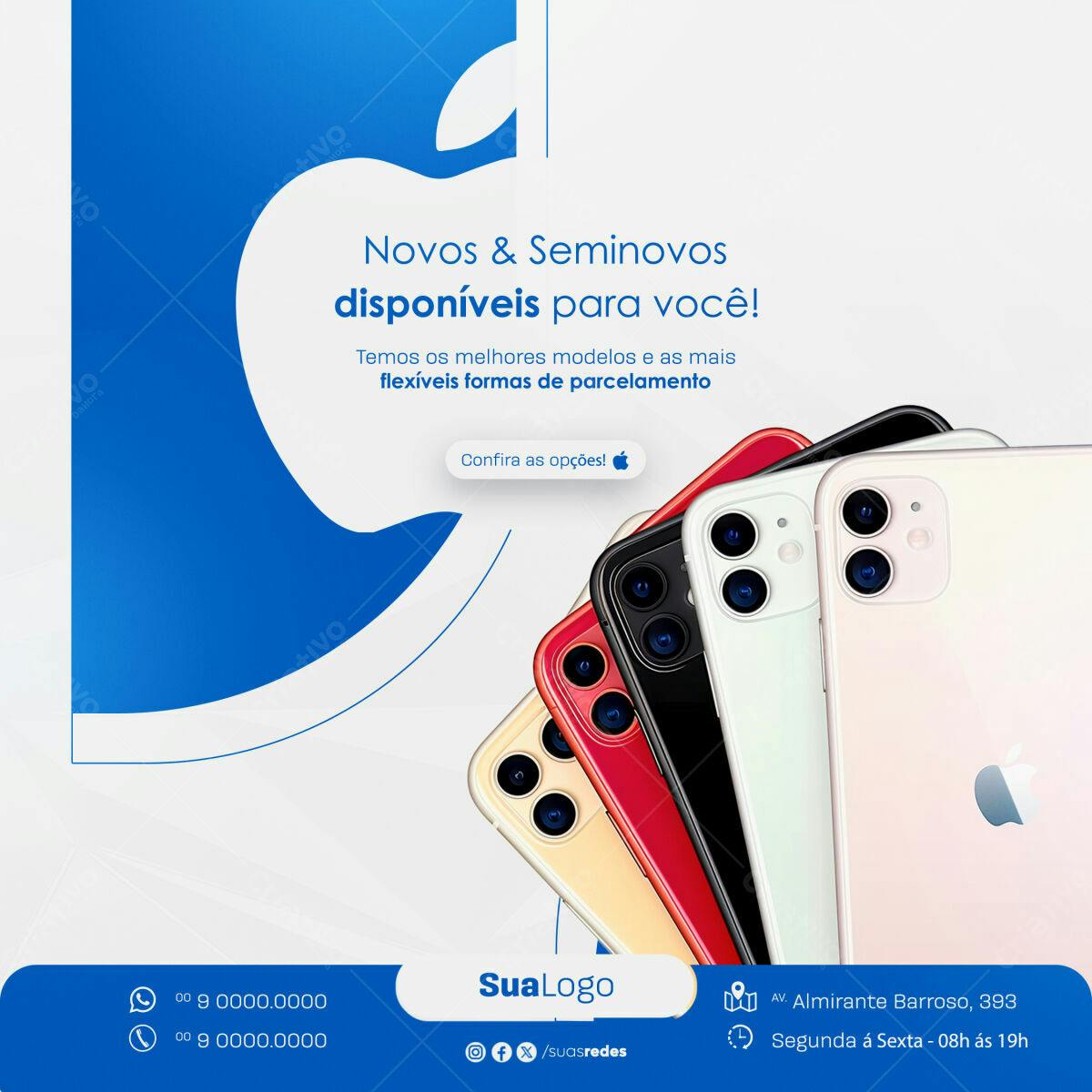 Anúncio Venda de Celulares iPhone PSD Editável