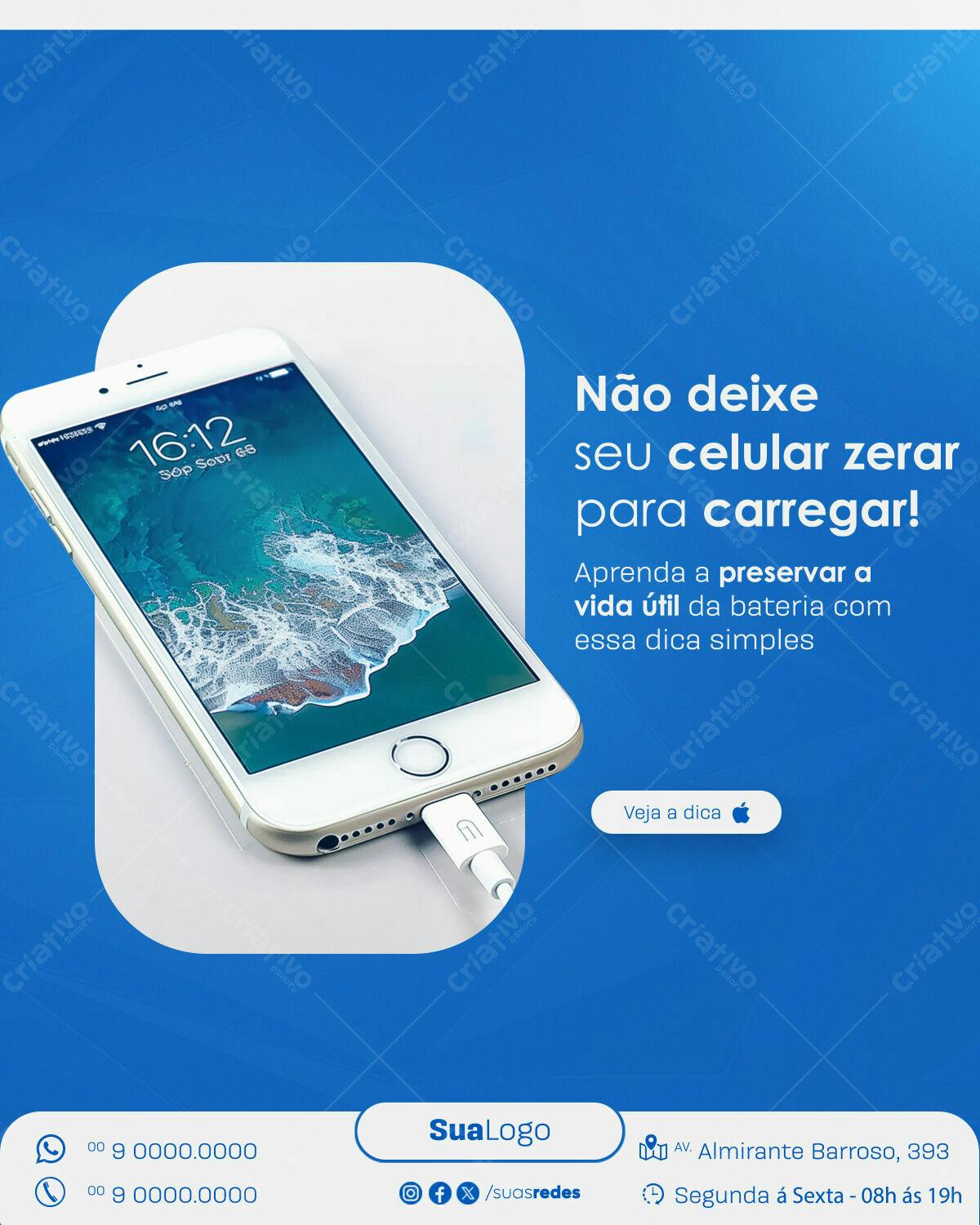 Post para Redes Sociais - Dicas para Celular PSD Editável