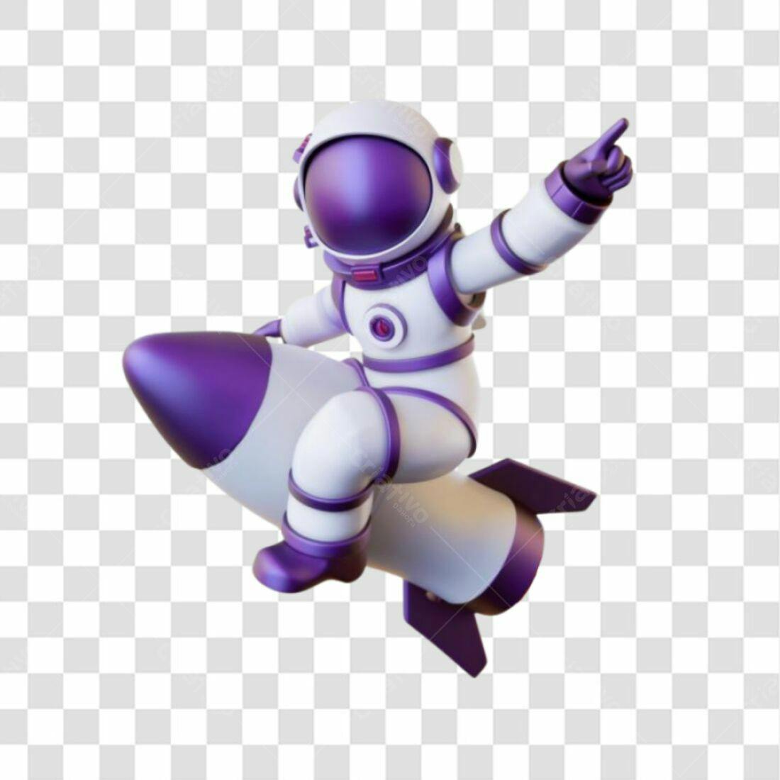 Icone Astronauta em Foguete PNG com fundo transparente