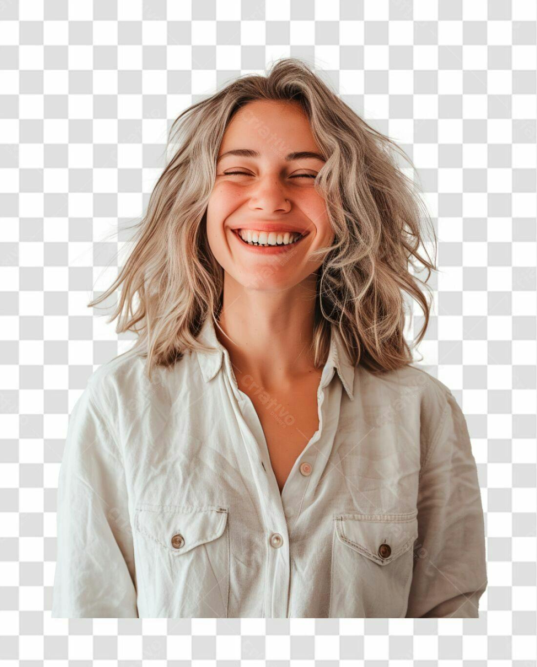 Imagem PNG com fundo transparente Mulher sorrindo cabelo loiro