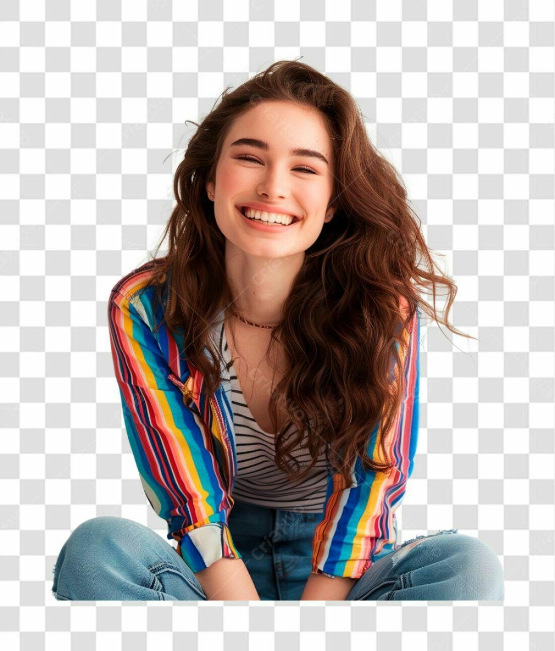 Imagem PNG Mulher Sorrindo com Fundo Transparente