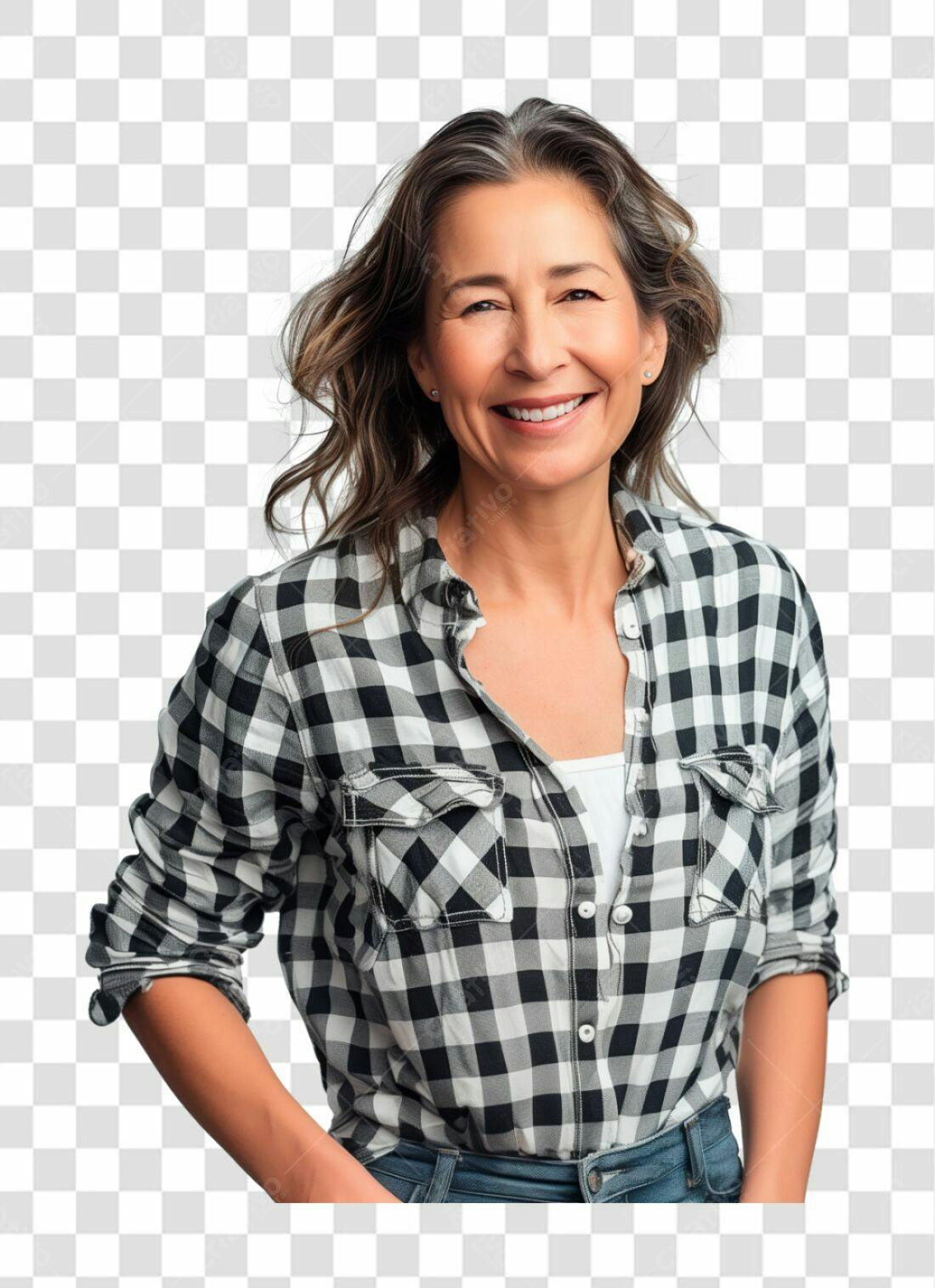 Imagem PNG com fundo transparente Mulher madura sorrindo