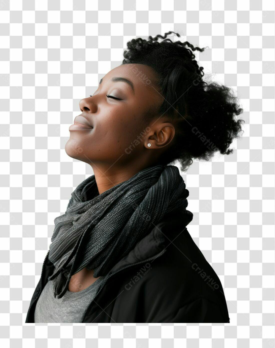Fotografia Mulher Afro PNG com fundo transparente
