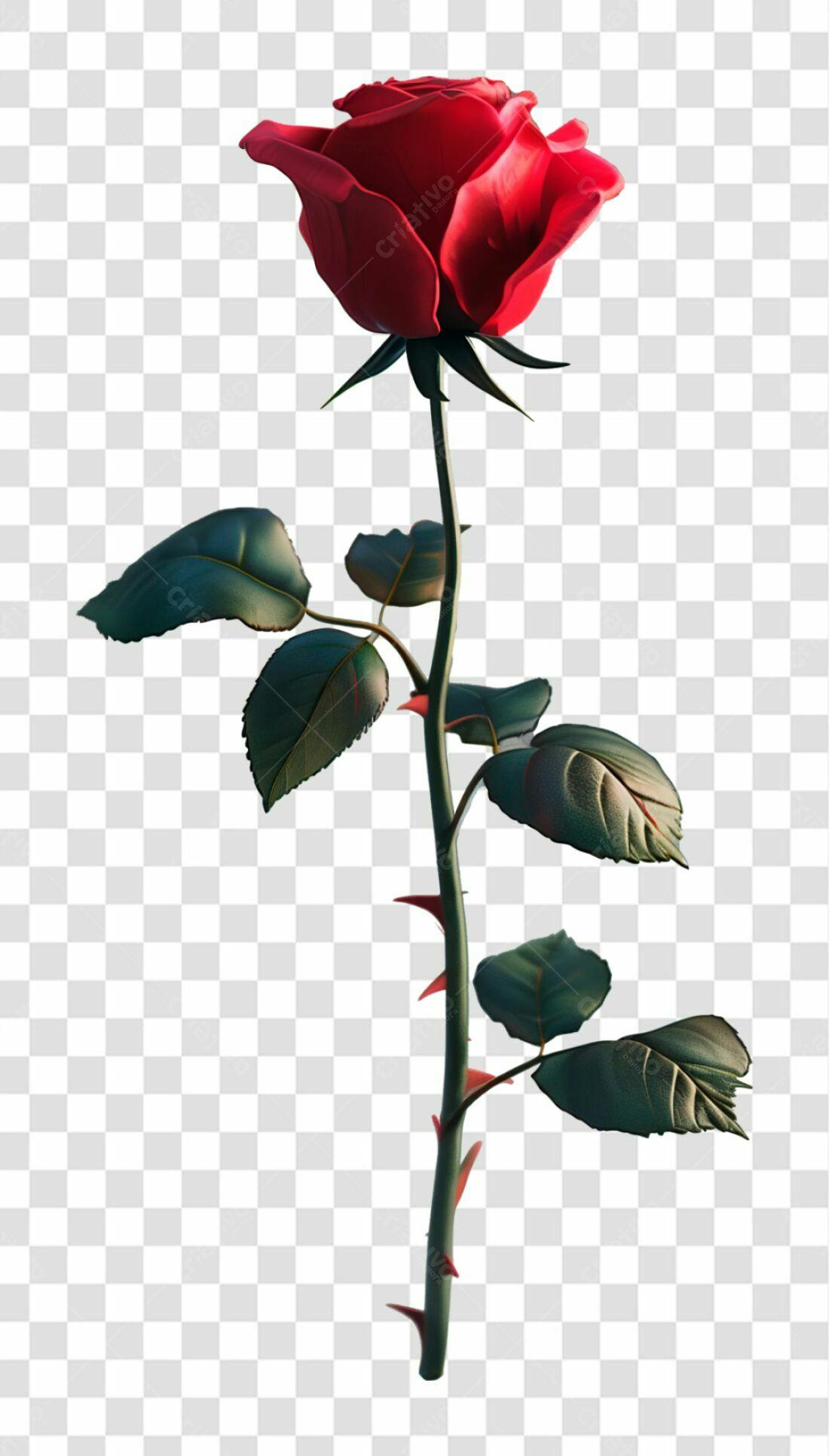 Icone Romântico Rosa Vermelha PNG com fundo transparente