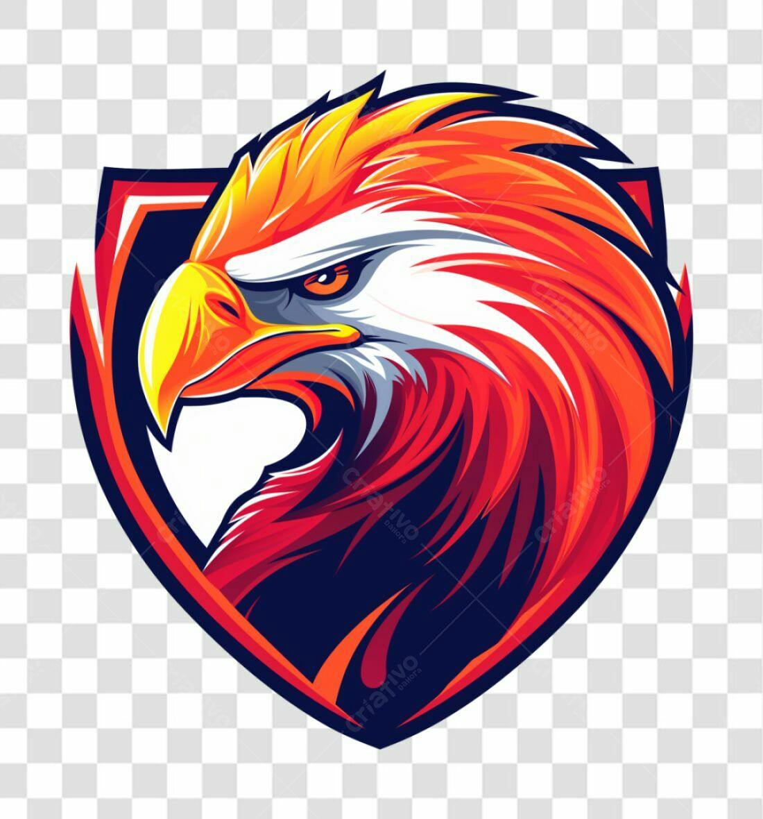 Logotipo Águia Vermelha e Laranja PNG com fundo transparente