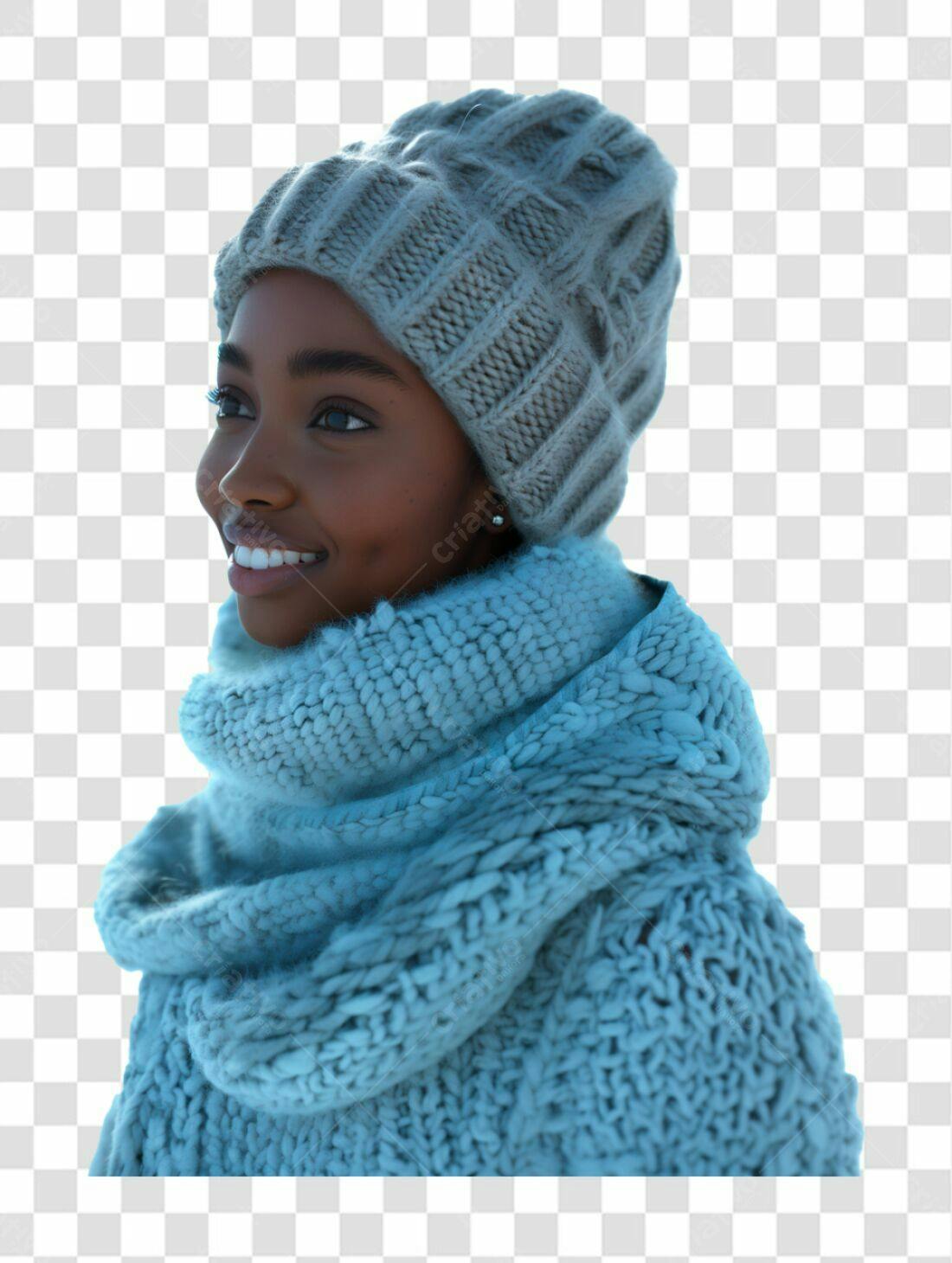 Foto perfil Inverno Mulher Negra PNG com fundo transparente