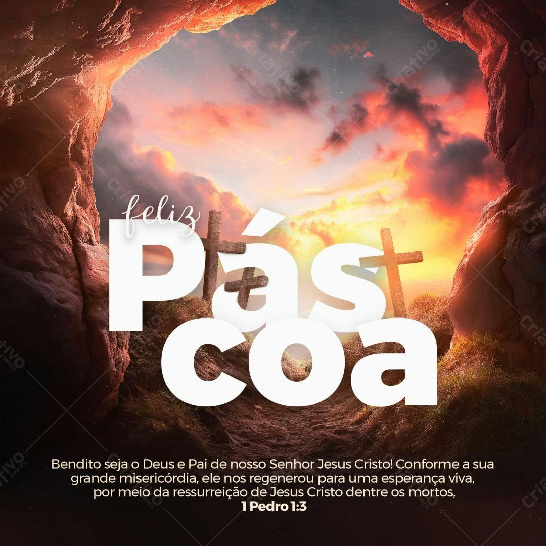 Post para Páscoa PSD Editável