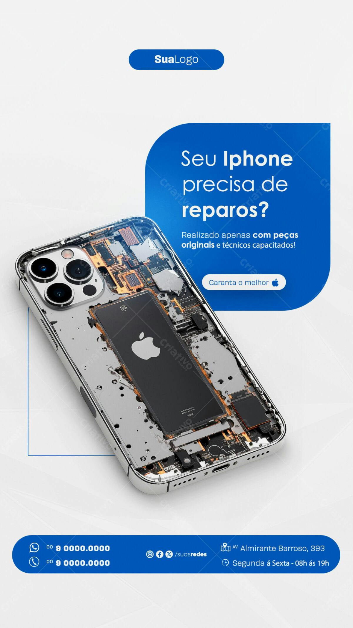 Flyer Reparo Iphone PSD Editável