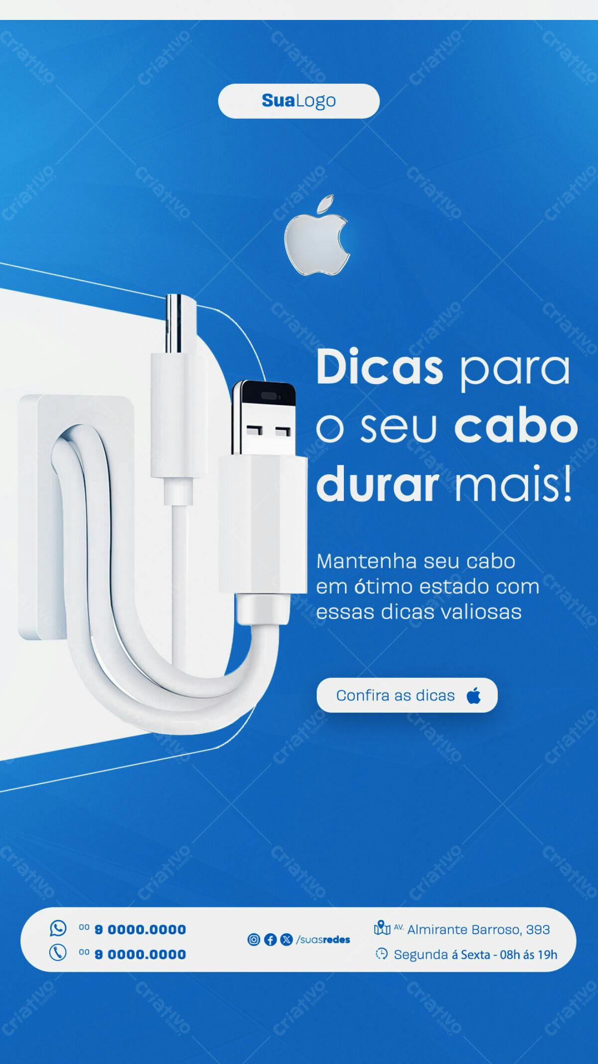 Flyer Dicas para o Cabo Durar Mais PSD Editável