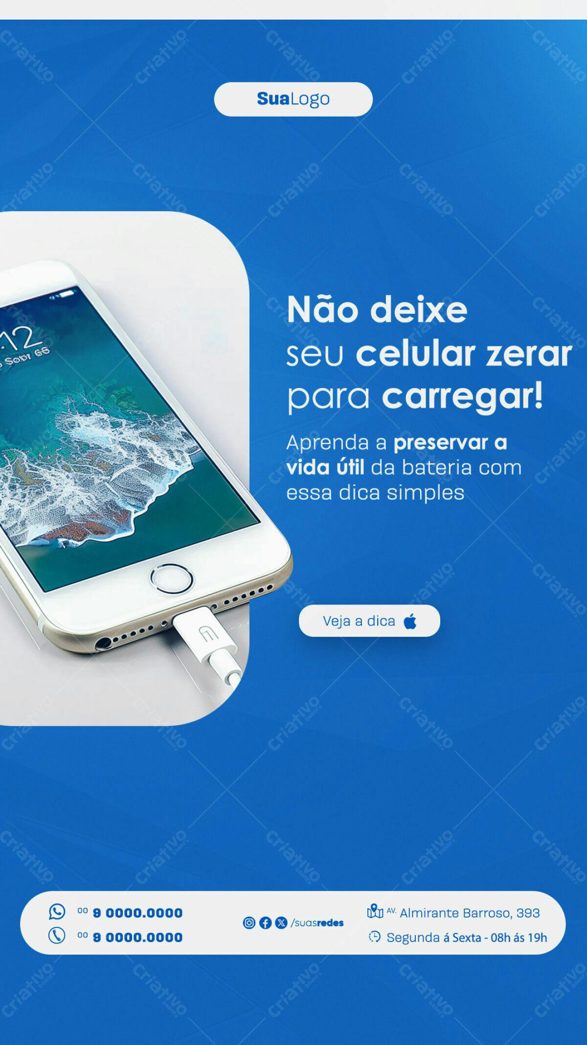Post para Redes Sociais - Dicas de Celular PSD Editável