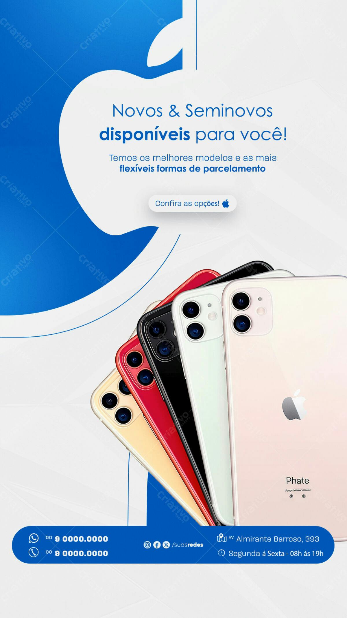 Flyer para Venda de Celulares iPhone PSD Editável