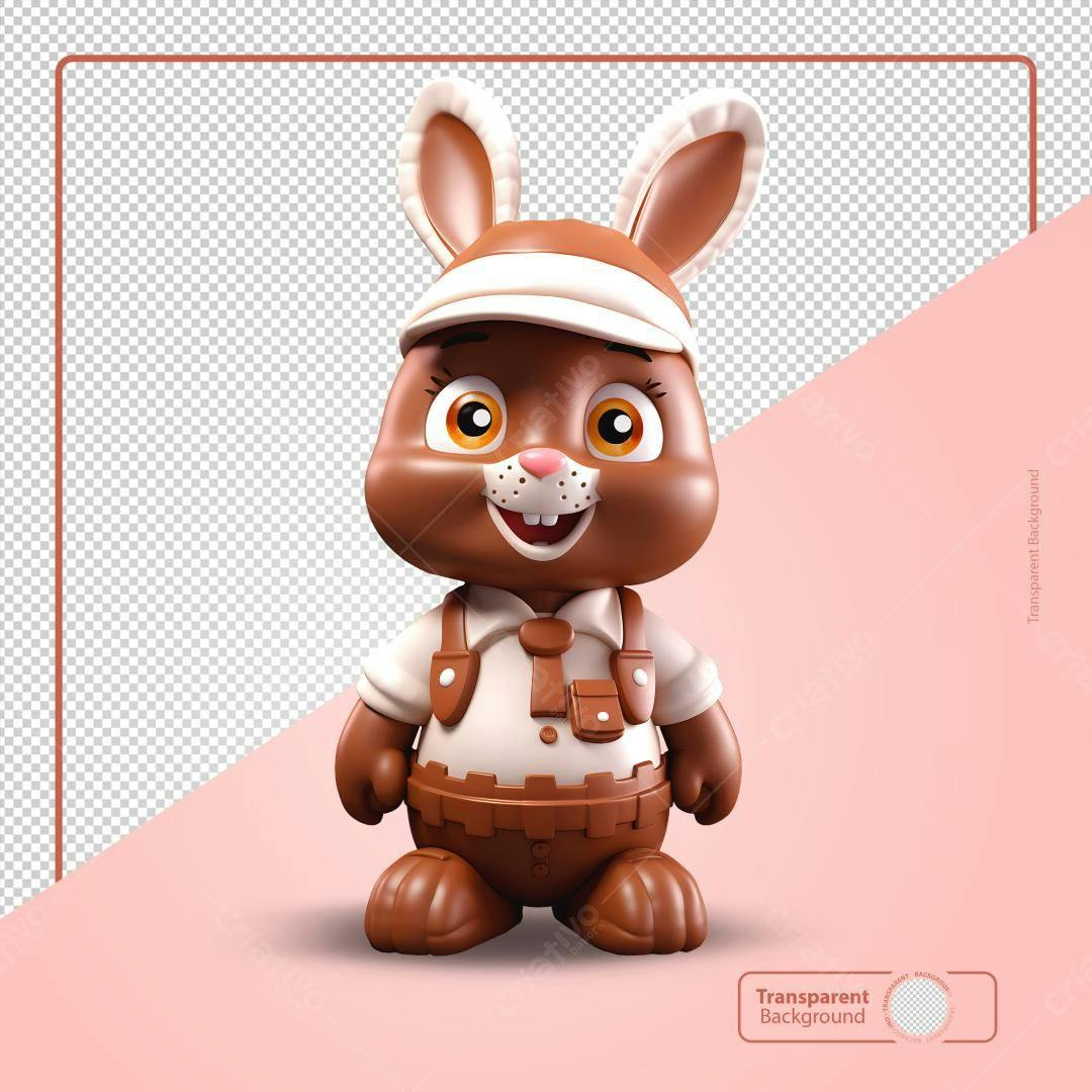 Coelhinho de Chocolate Páscoa PSD Editável