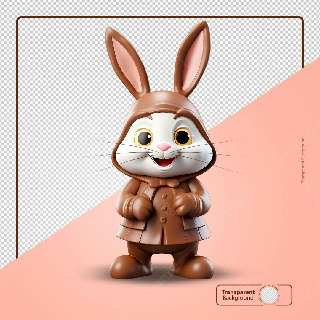 Coelhinho de Chocolate Páscoa PSD Editável