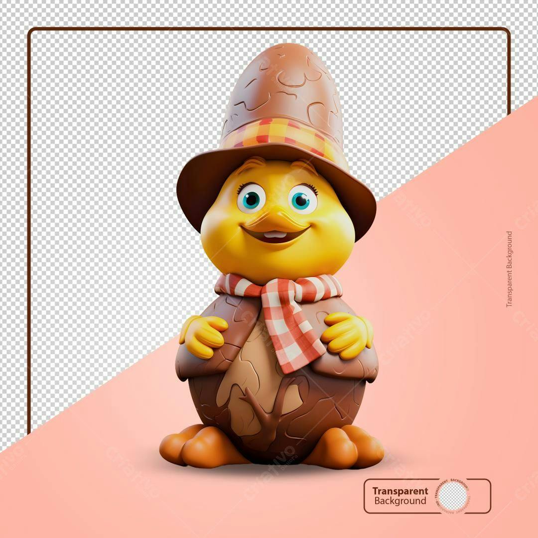 Páscoa: Pintado de Frango 3D PSD Editável
