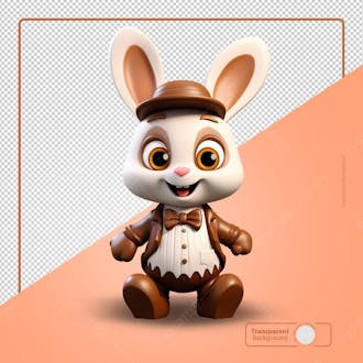 Personagem coelho da páscoa coelhinho de chocolate