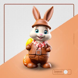 Personagem coelho coelhinho da páscoa de chocolate
