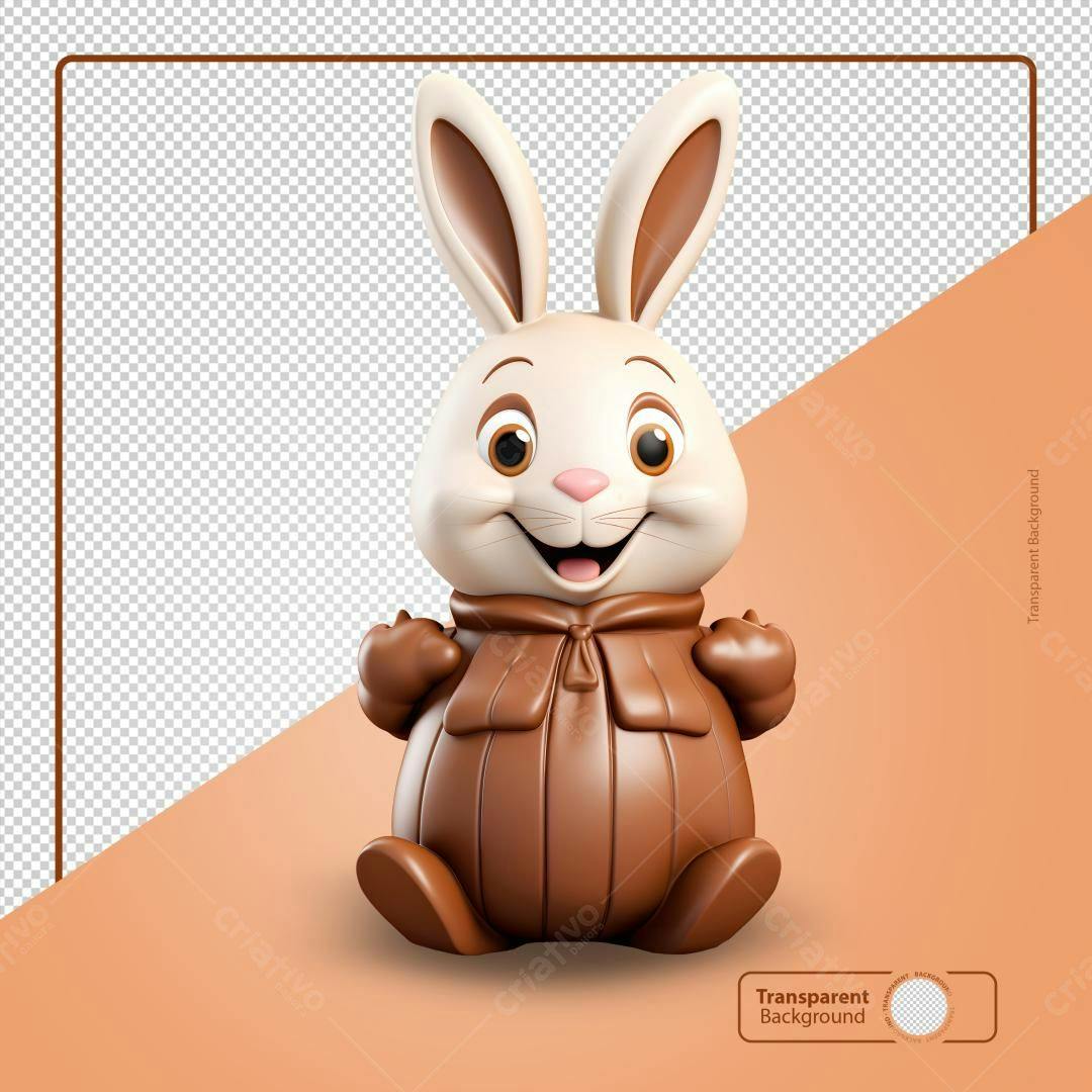 Icone Páscoa Coelho Chocolate PNG com fundo transparente