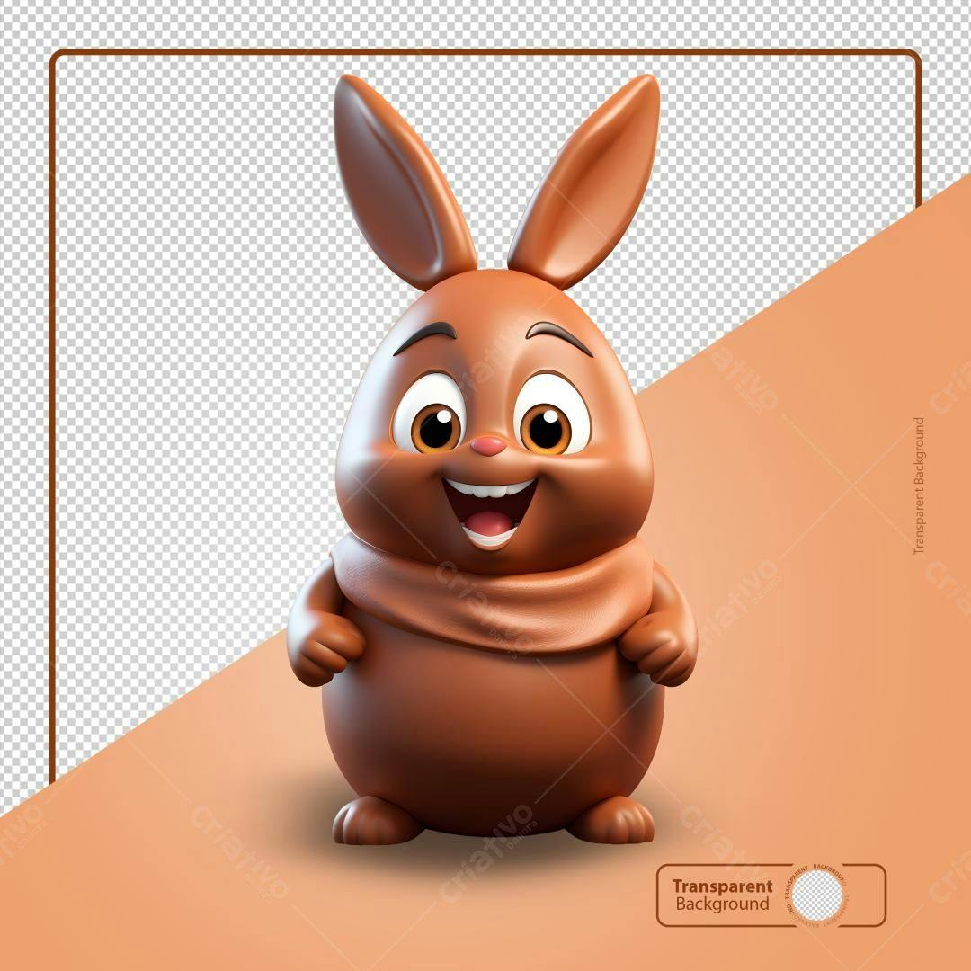 Icone Páscoa Coelho Marrom PNG com fundo transparente