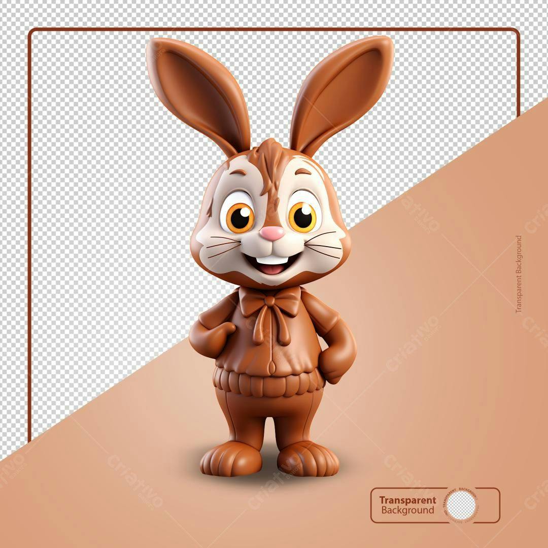 Icone Páscoa Coelho Chocolate PNG com fundo transparente