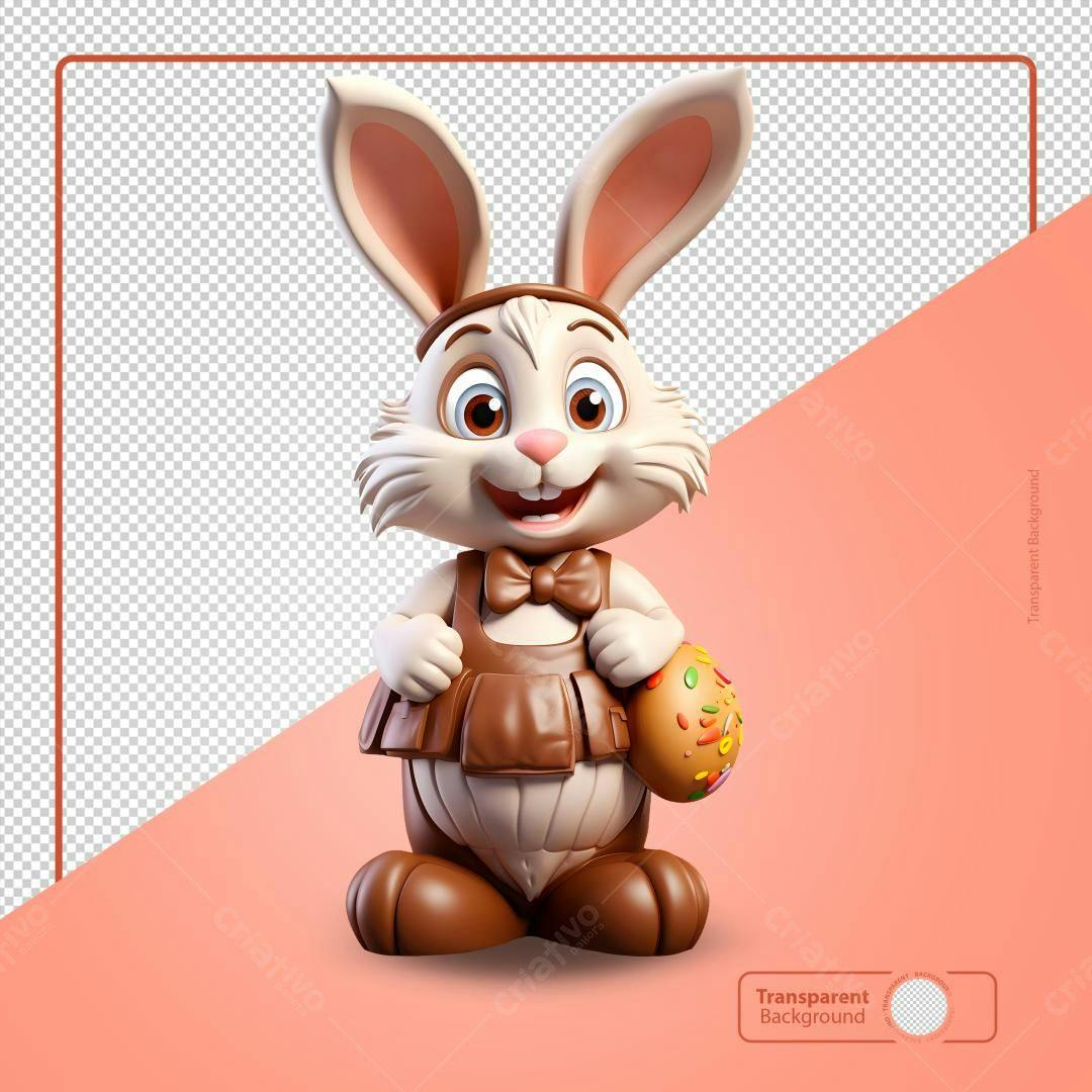 Icone Páscoa Coelho Chocolate PNG com fundo transparente