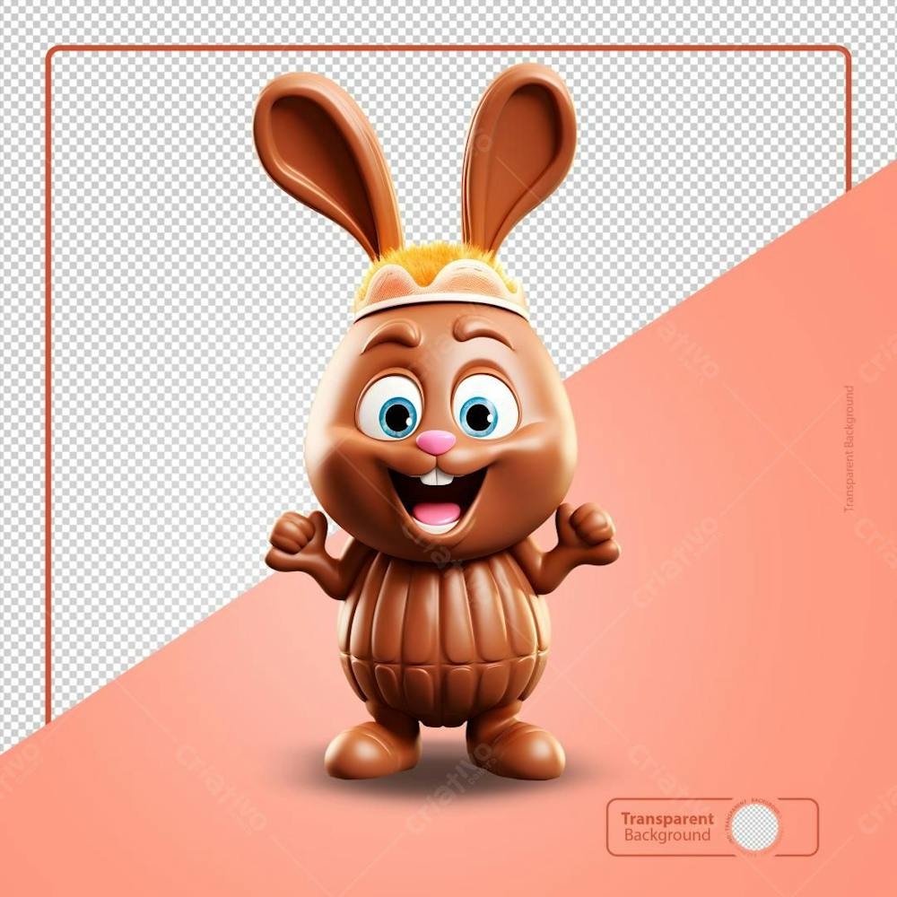 Personagem coelho De Chocolate Meticulosamente Esculpido, Uma Tentação 