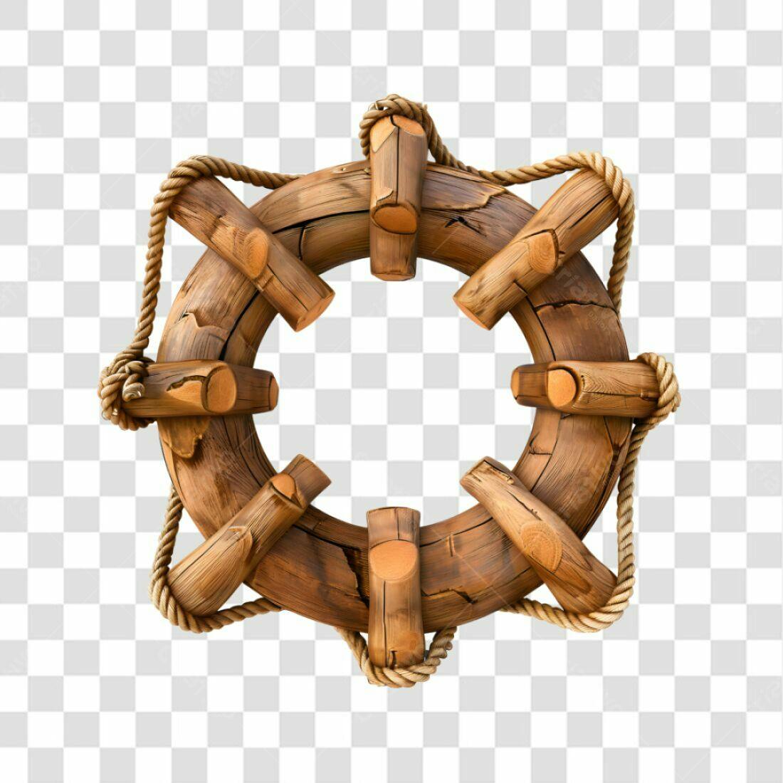 Moldura de madeira rústica PNG com fundo transparente